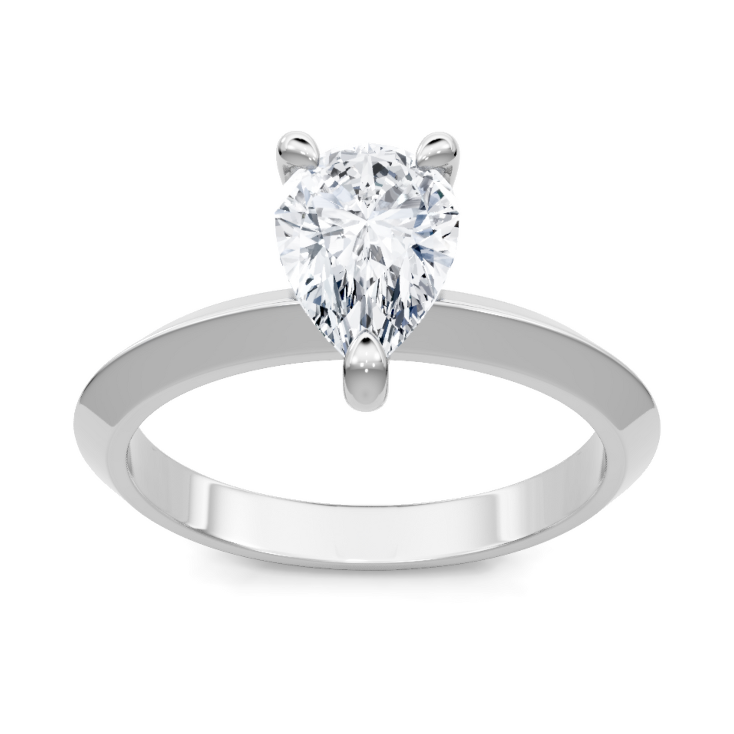 Imagine Bridal 14K White Gold Pear Diamond Diamond Engagement Ring 1.00ct