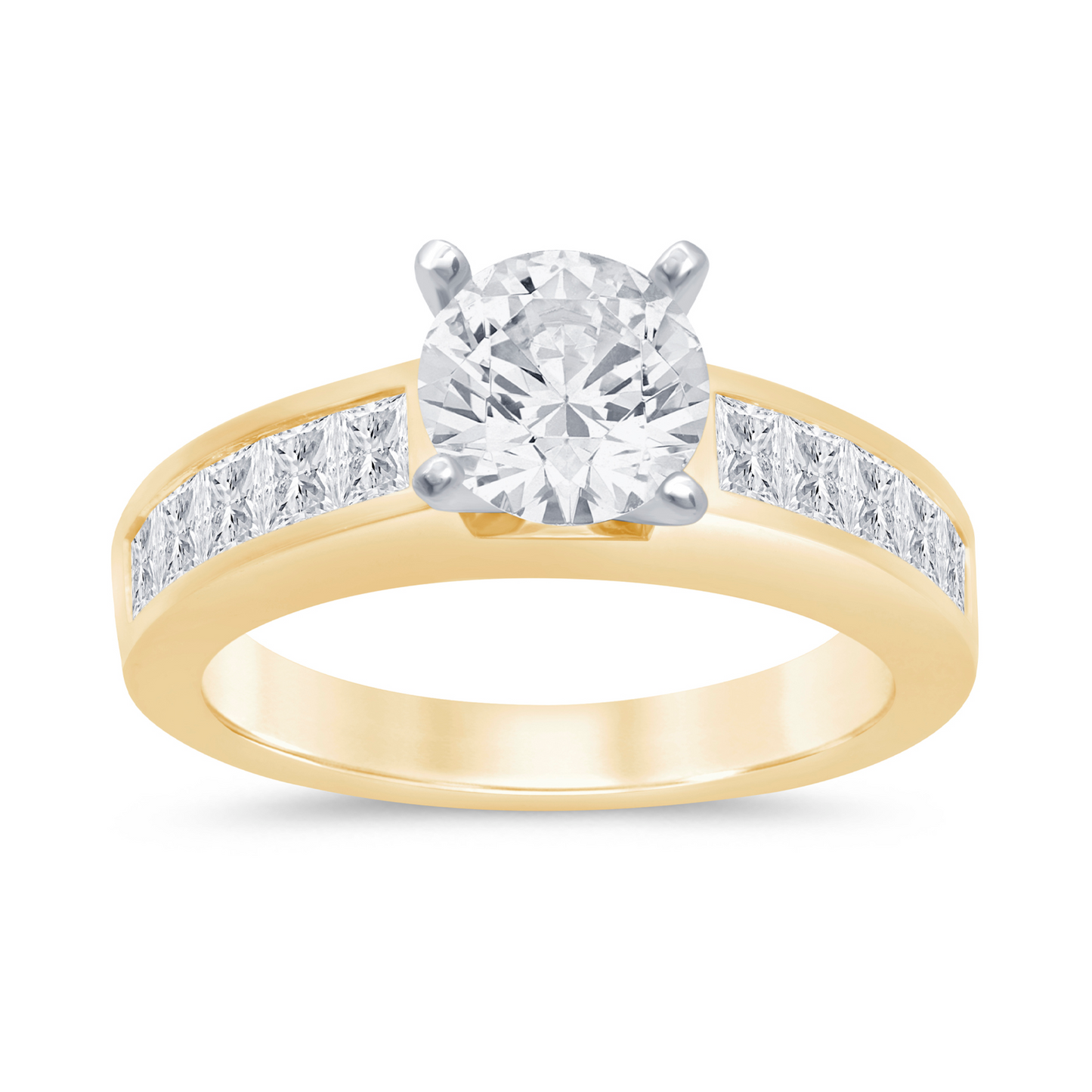 Imagine Bridal 14K Yellow Gold Round Diamond Engagement Ring 0.50ct