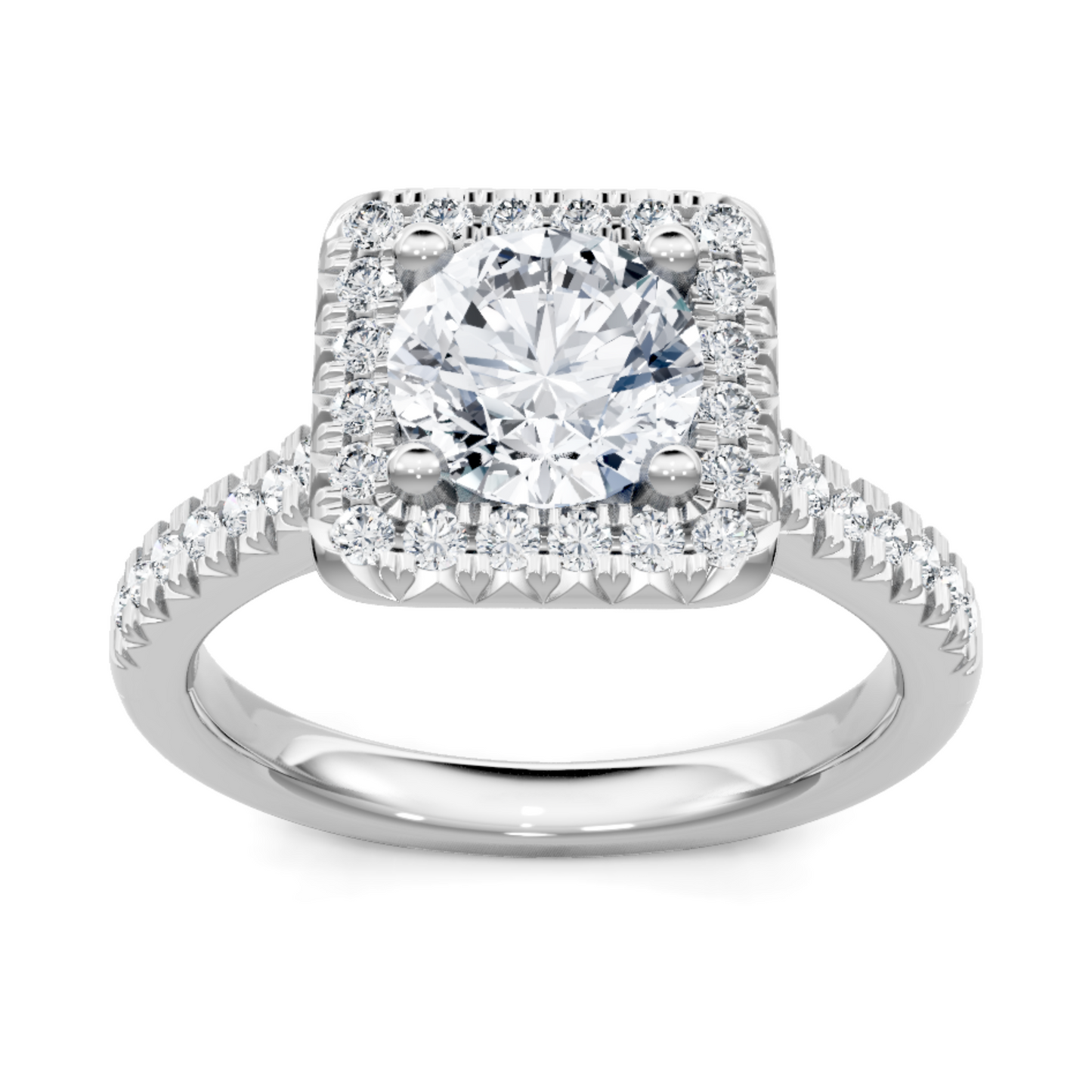 Imagine Bridal 14K White Gold Princess Diamond Engagement Ring 0.33ct