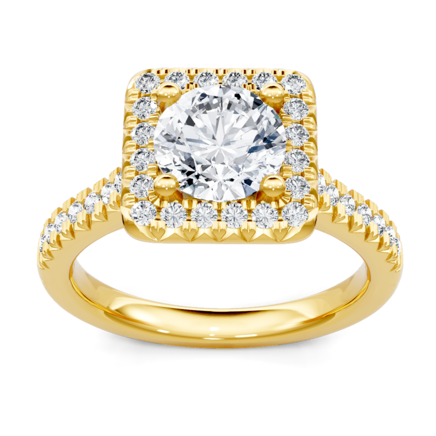 Imagine Bridal 14K Yellow Gold Princess Diamond Engagement Ring 0.33ct