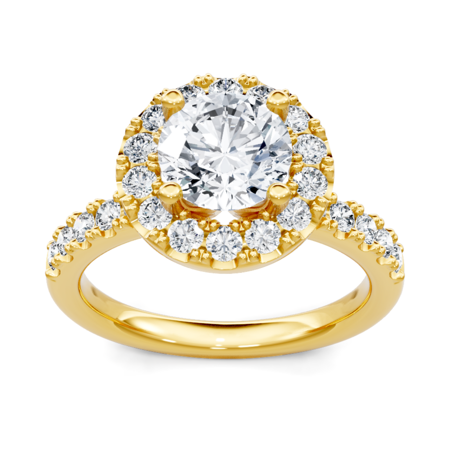 Imagine Bridal 14K Yellow Gold Round Diamond Engagement Ring 0.60ct