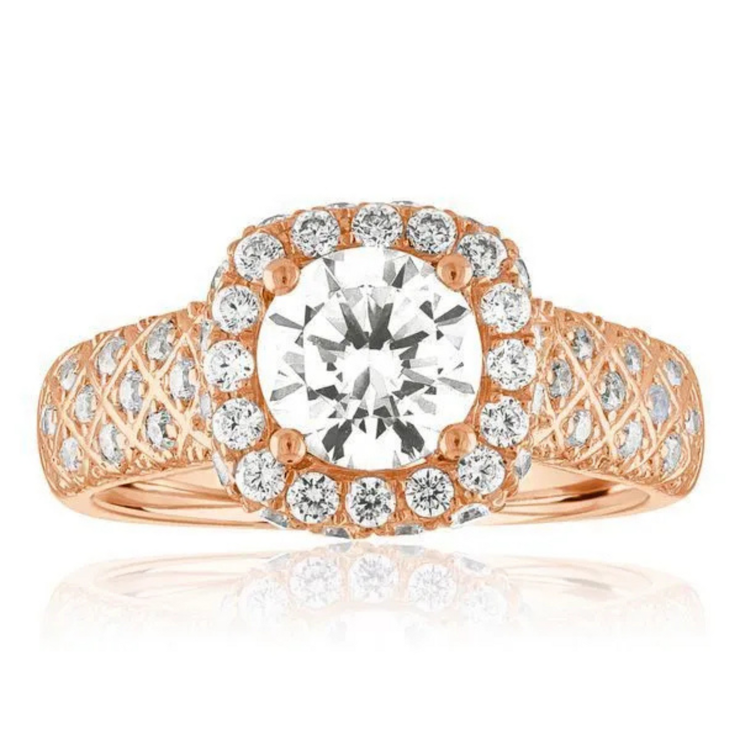 Imagine Bridal 14K White Gold Cushion Diamond Engagement Ring 0.80ct