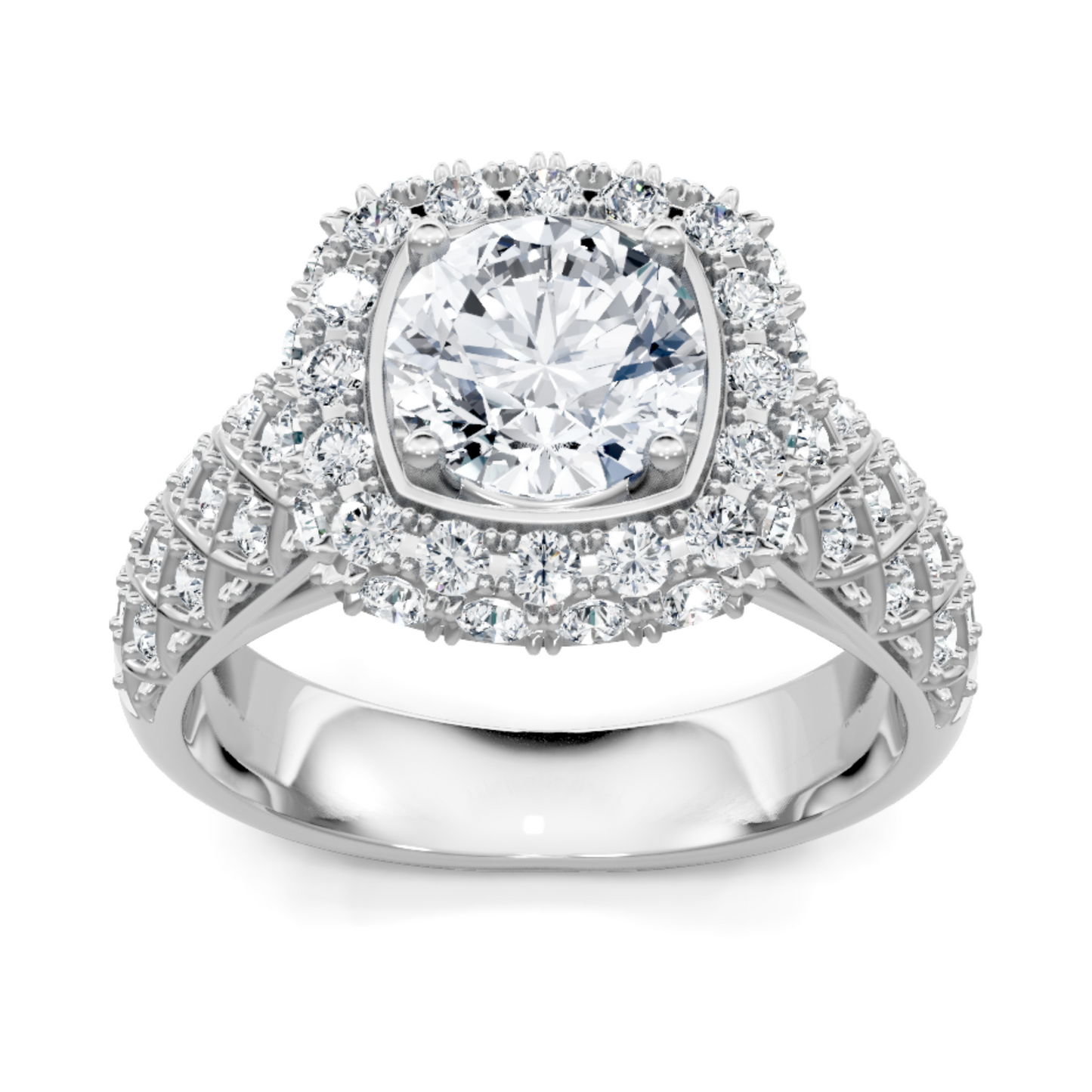 Imagine Bridal 14K White Gold Cushion Diamond Engagement Ring 0.80ct