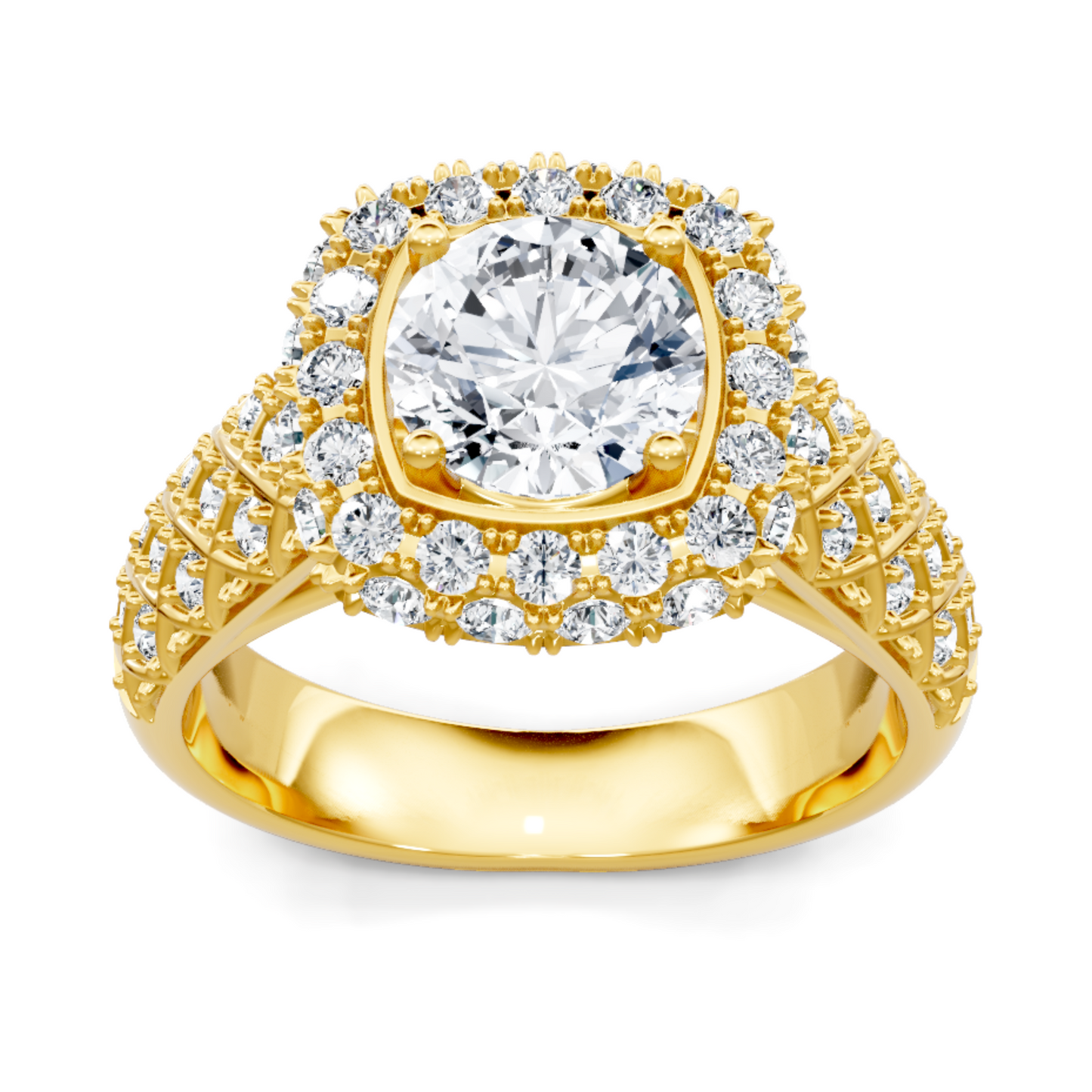 Imagine Bridal 14K Yellow Gold Cushion Diamond Engagement Ring 0.80ct