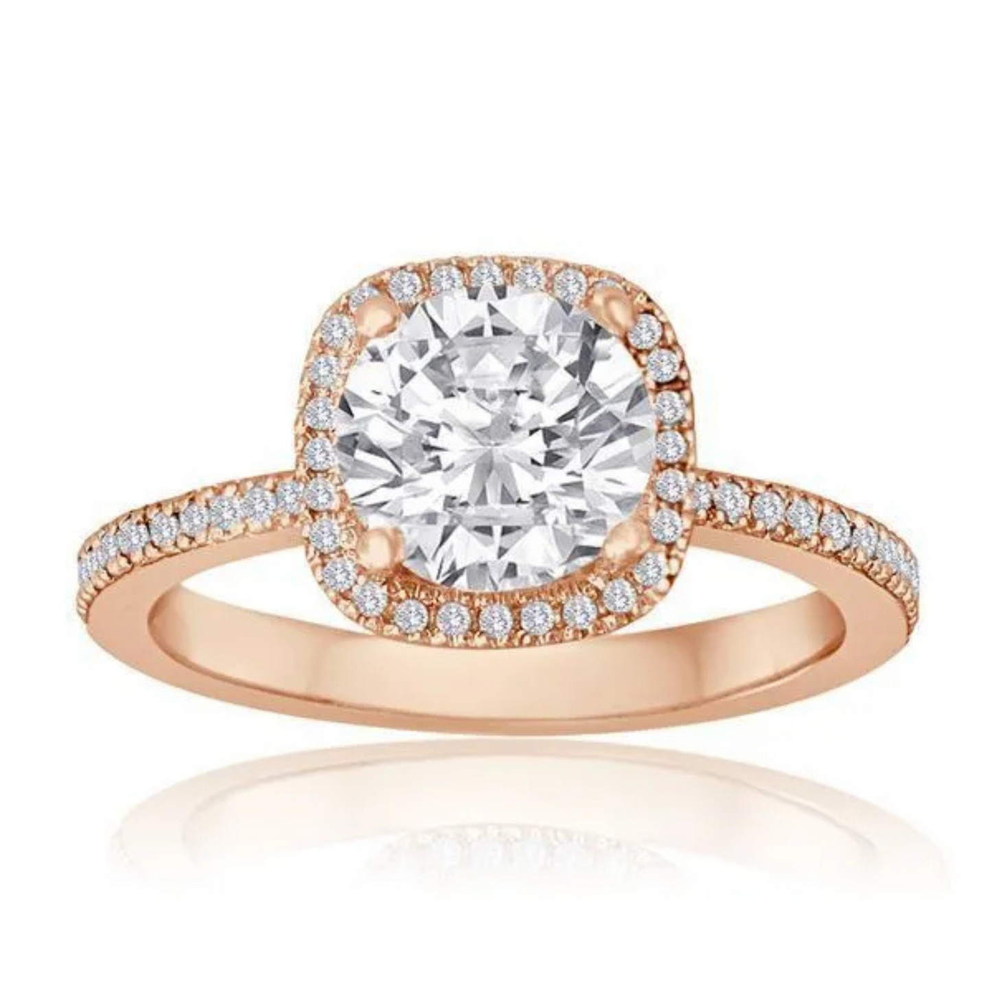 Imagine Bridal 14K White Gold Cushion Diamond Engagement Ring 0.25ct