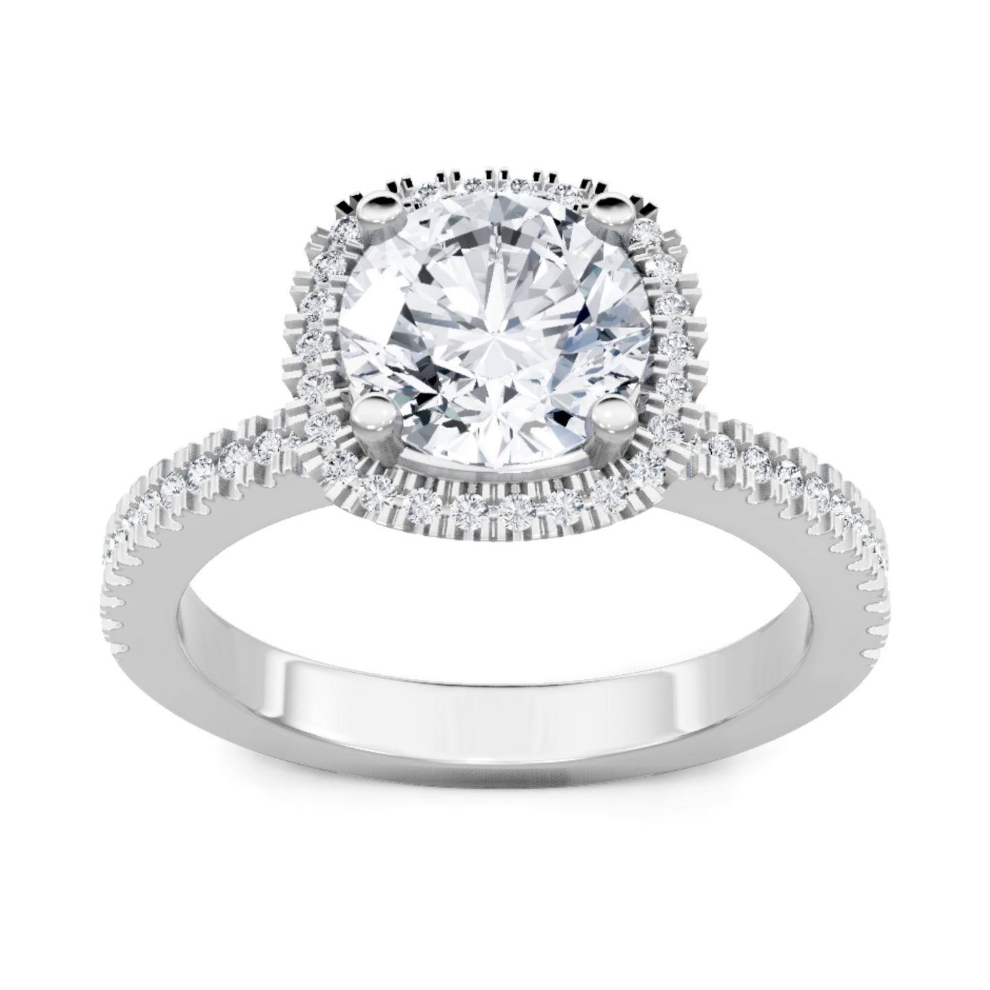 Imagine Bridal 14K White Gold Cushion Diamond Engagement Ring 0.25ct