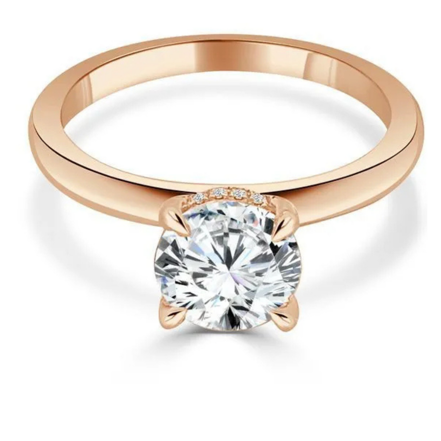 Imagine Bridal 14K White Gold Round Diamond Engagement Ring 0.10ct