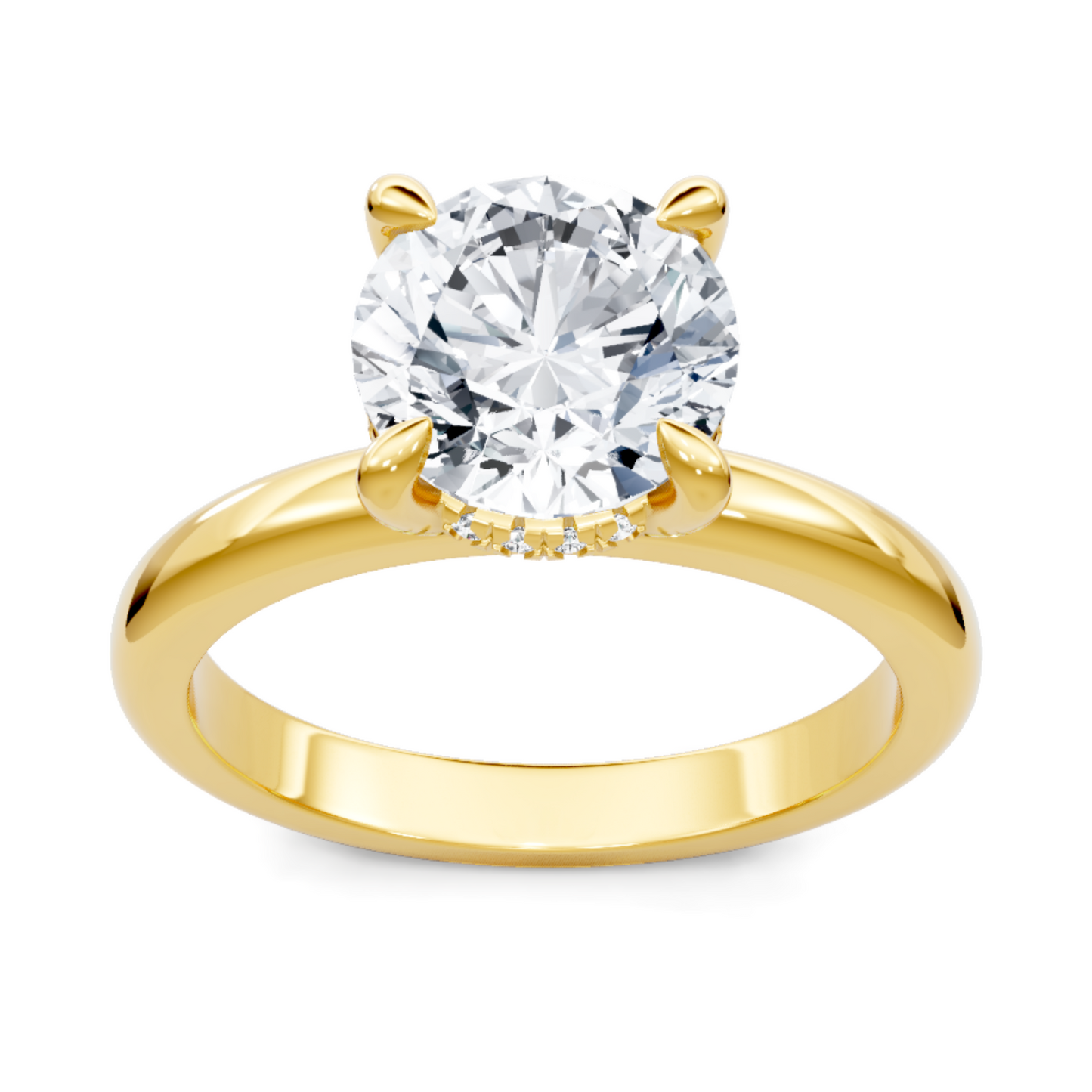 Imagine Bridal 14K Yellow Gold Round Diamond Engagement Ring 0.10ct