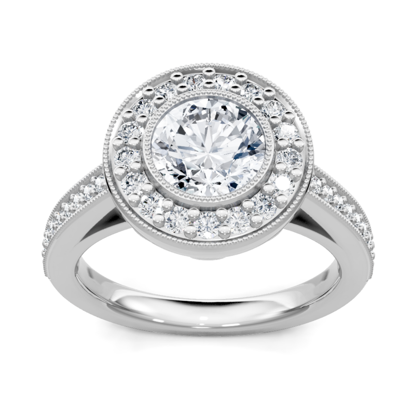 Imagine Bridal 14K White Gold Round Diamond Engagement Ring 0.38ct