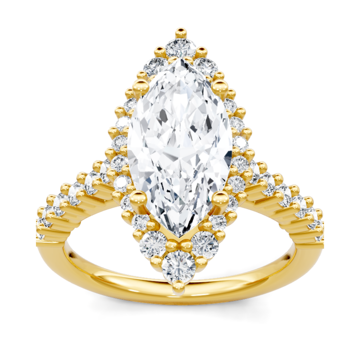 Imagine Bridal 14K Yellow Gold Marquise Diamond Engagement Ring 0.62ct