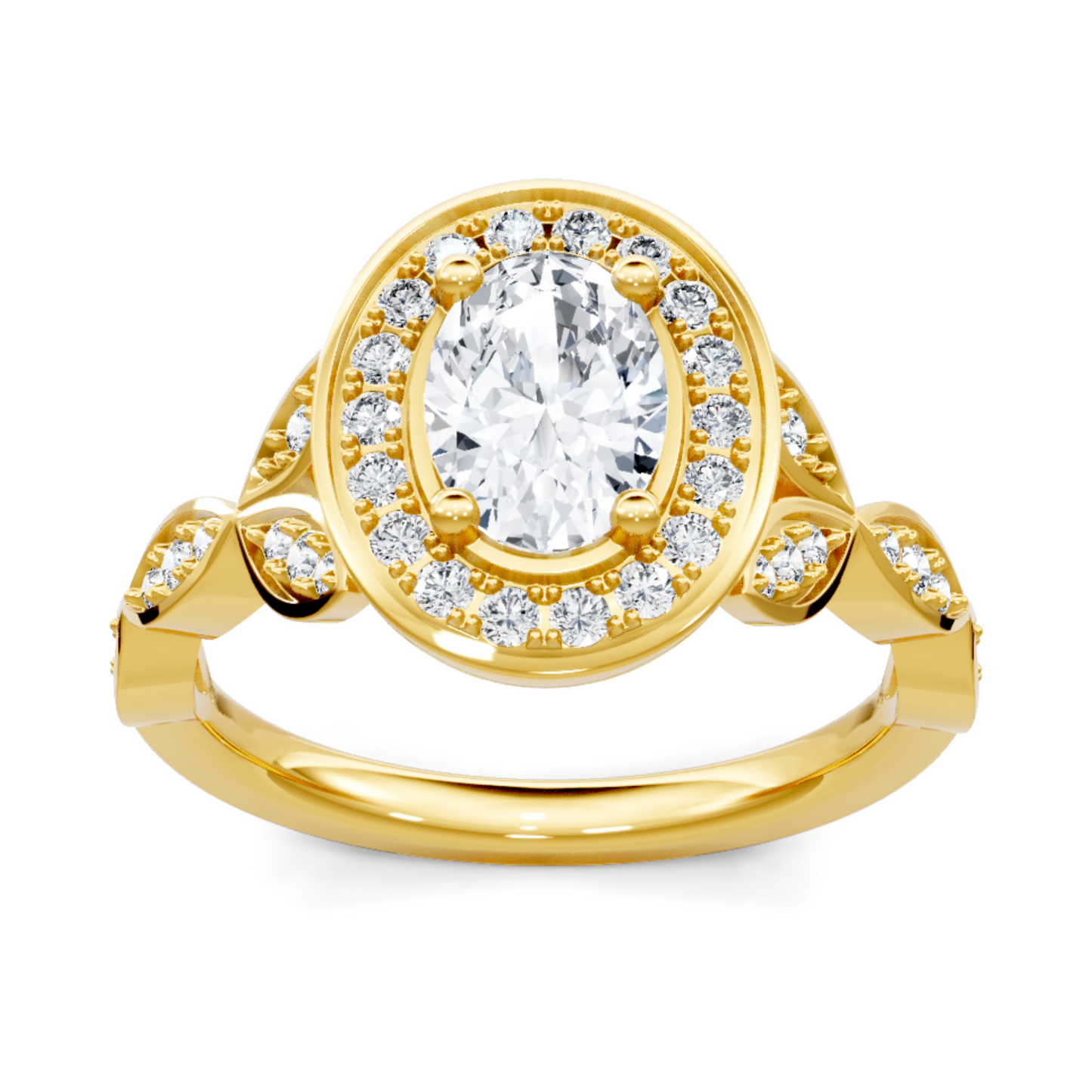 Imagine Bridal 14K Yellow Gold Oval Diamond Engagement Ring 0.25ct