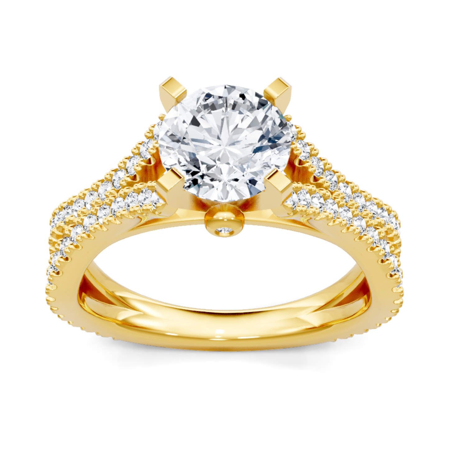Imagine Bridal 14K Yellow Gold Round Diamond Engagement Ring 0.50ct
