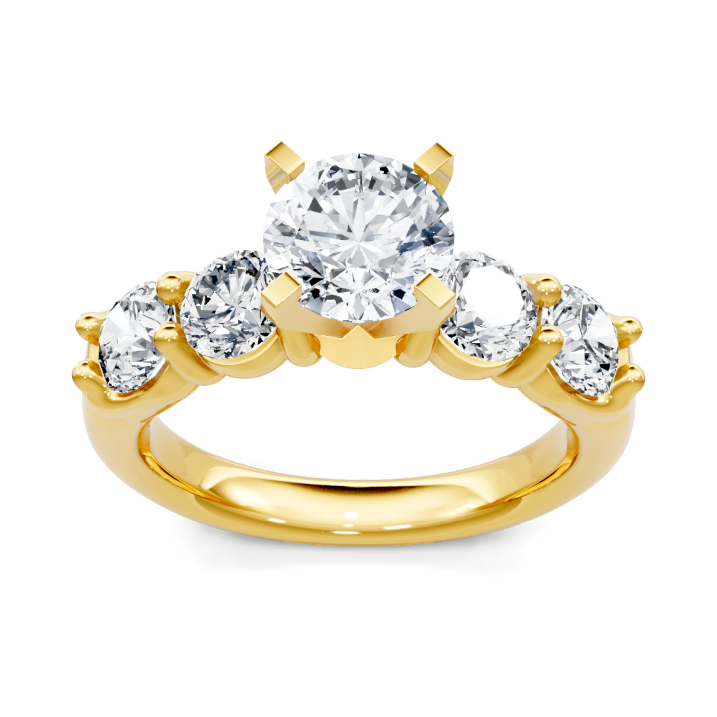 Imagine Bridal 14K Yellow Gold Round Diamond Engagement Ring 1.00ct