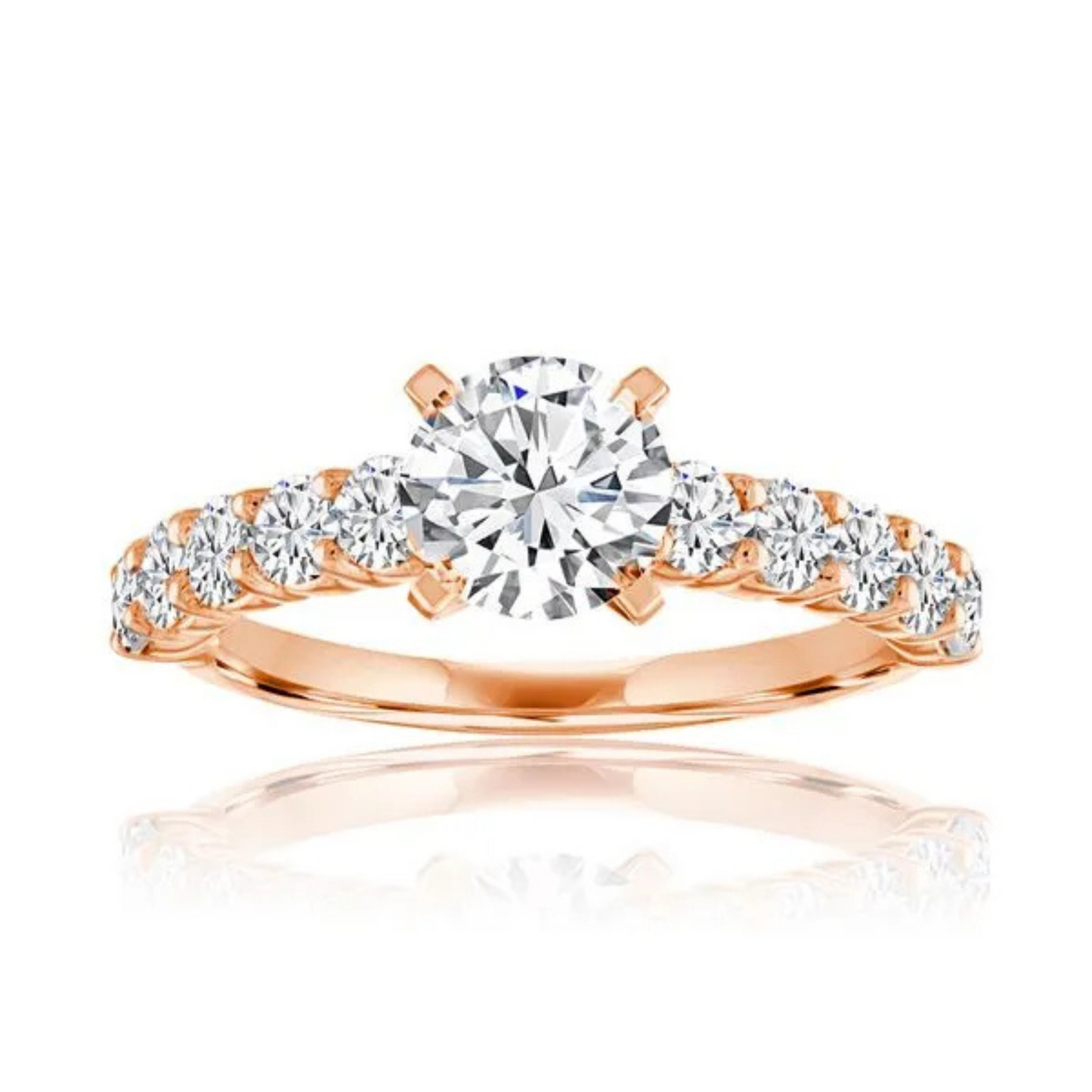 Imagine Bridal 14K Yellow Gold Round Diamond Engagement Ring