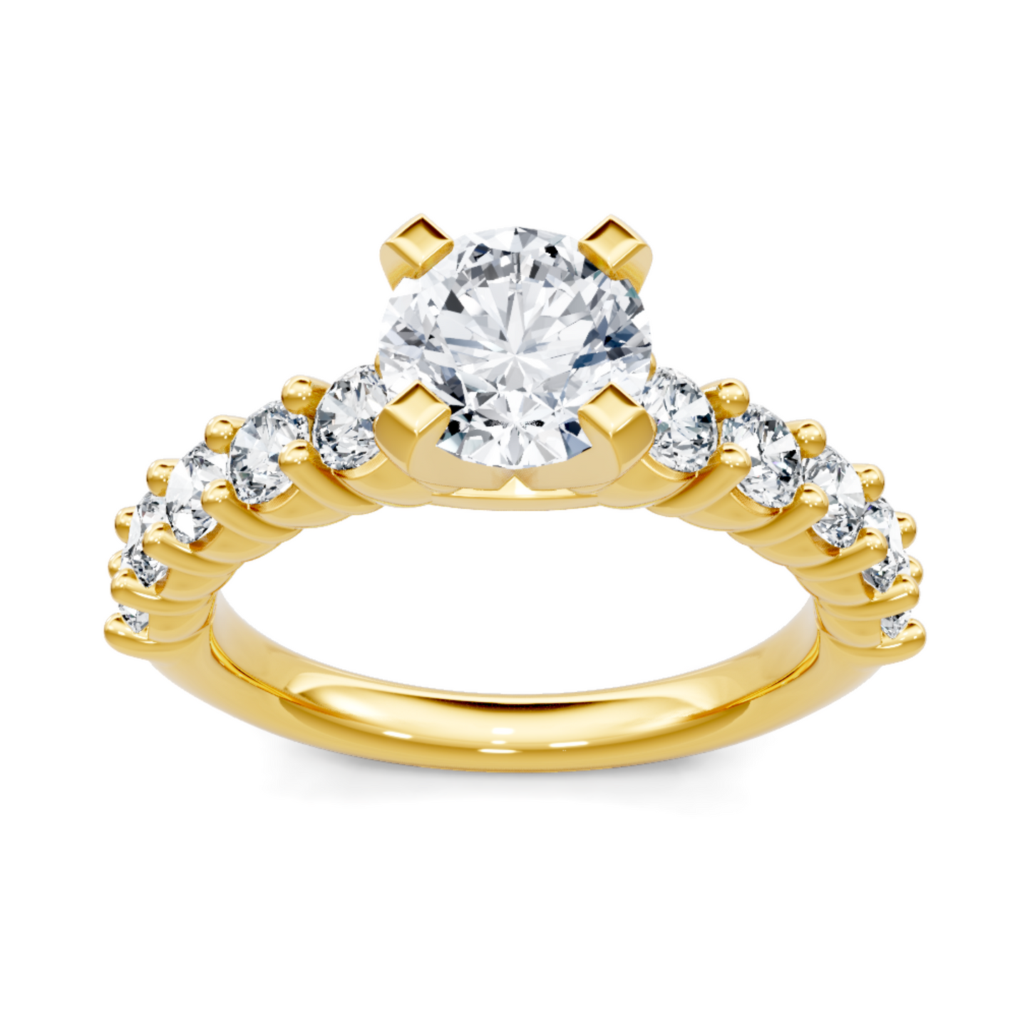 Imagine Bridal 14K Yellow Gold Round Diamond Engagement Ring