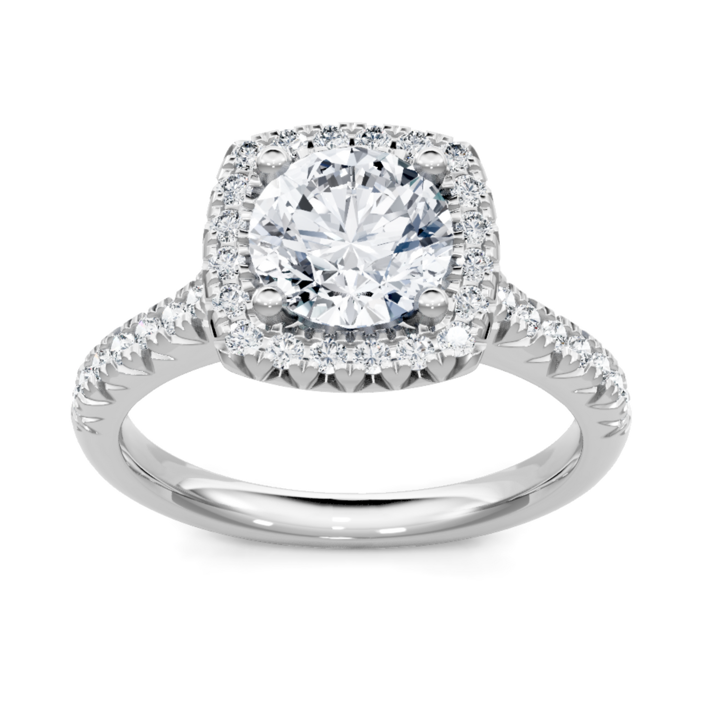 Imagine Bridal 14K White Gold Cushion Diamond Engagement Ring 0.33ct