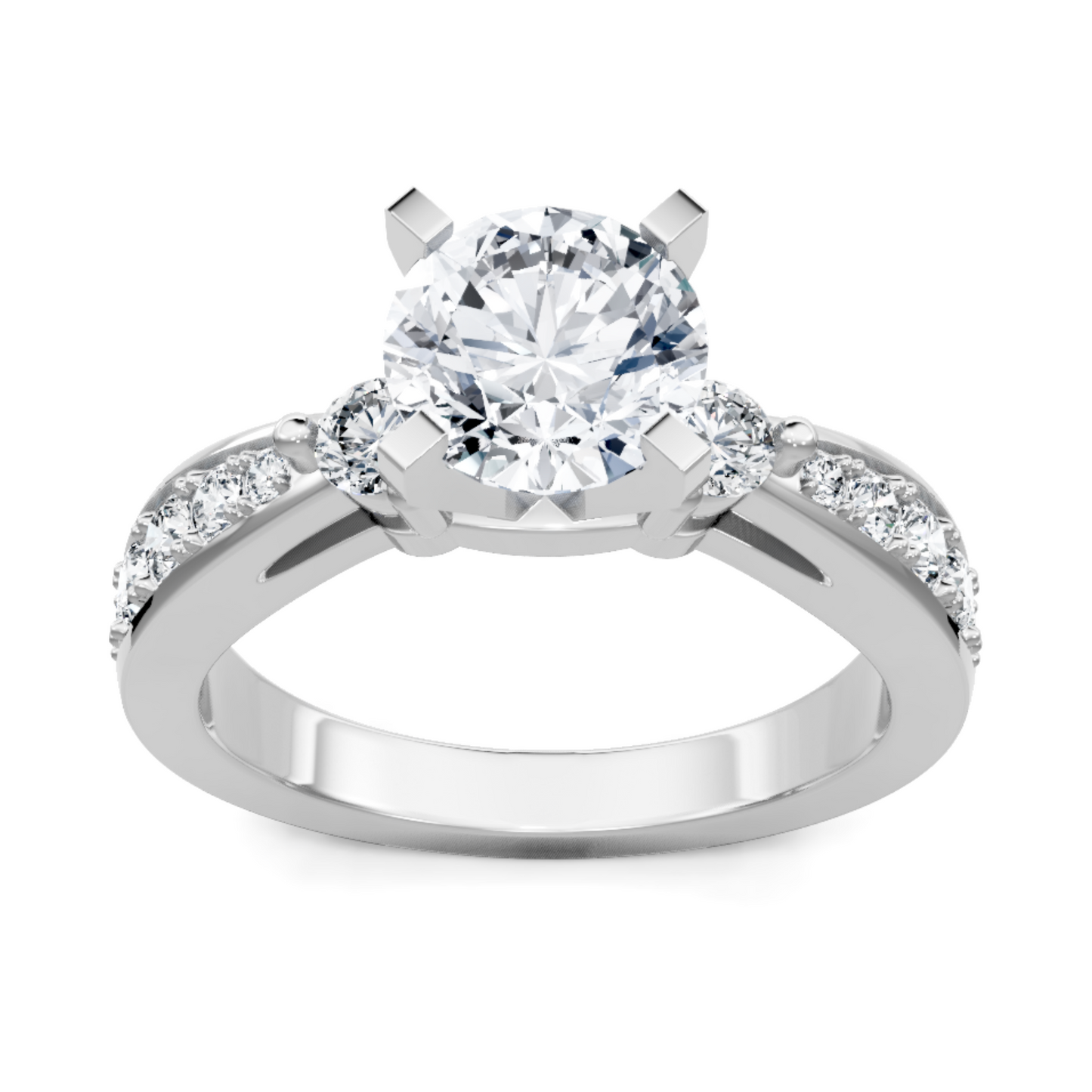 Imagine Bridal 14K White Gold  Round Diamond Engagement Ring 0.17ct
