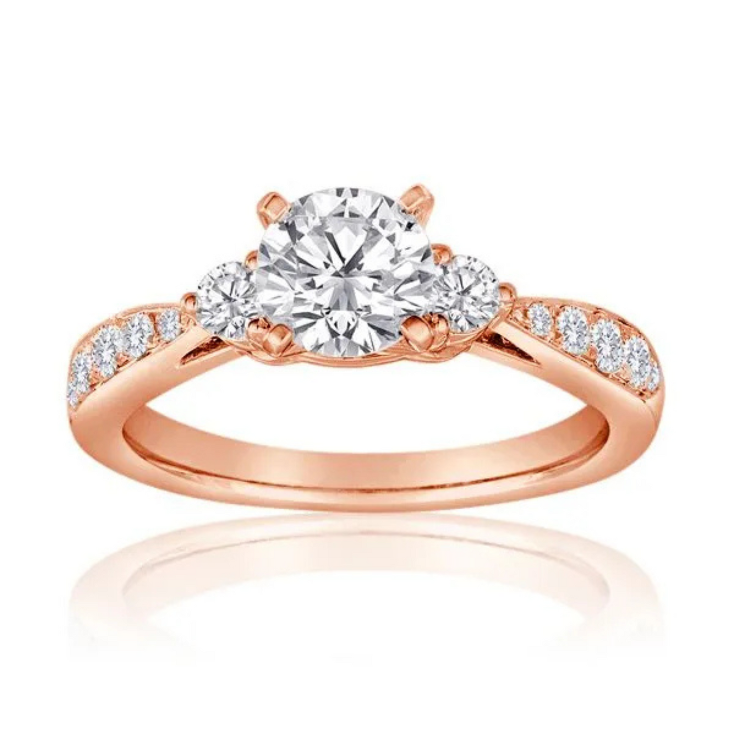 Imagine Bridal 14K Yellow Gold Round Diamond Engagement Ring 0.17ct