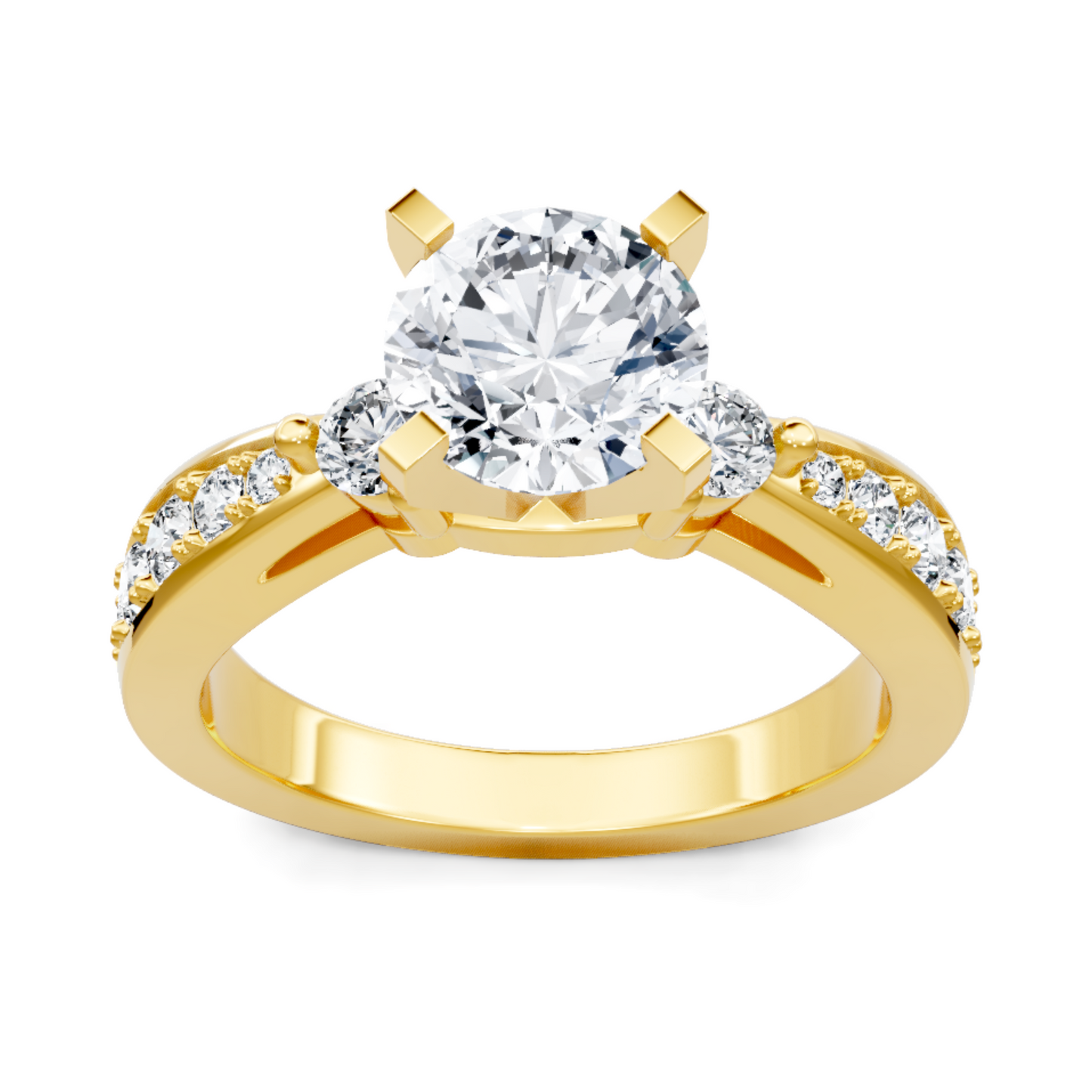 Imagine Bridal 14K Yellow Gold Round Diamond Engagement Ring 0.17ct