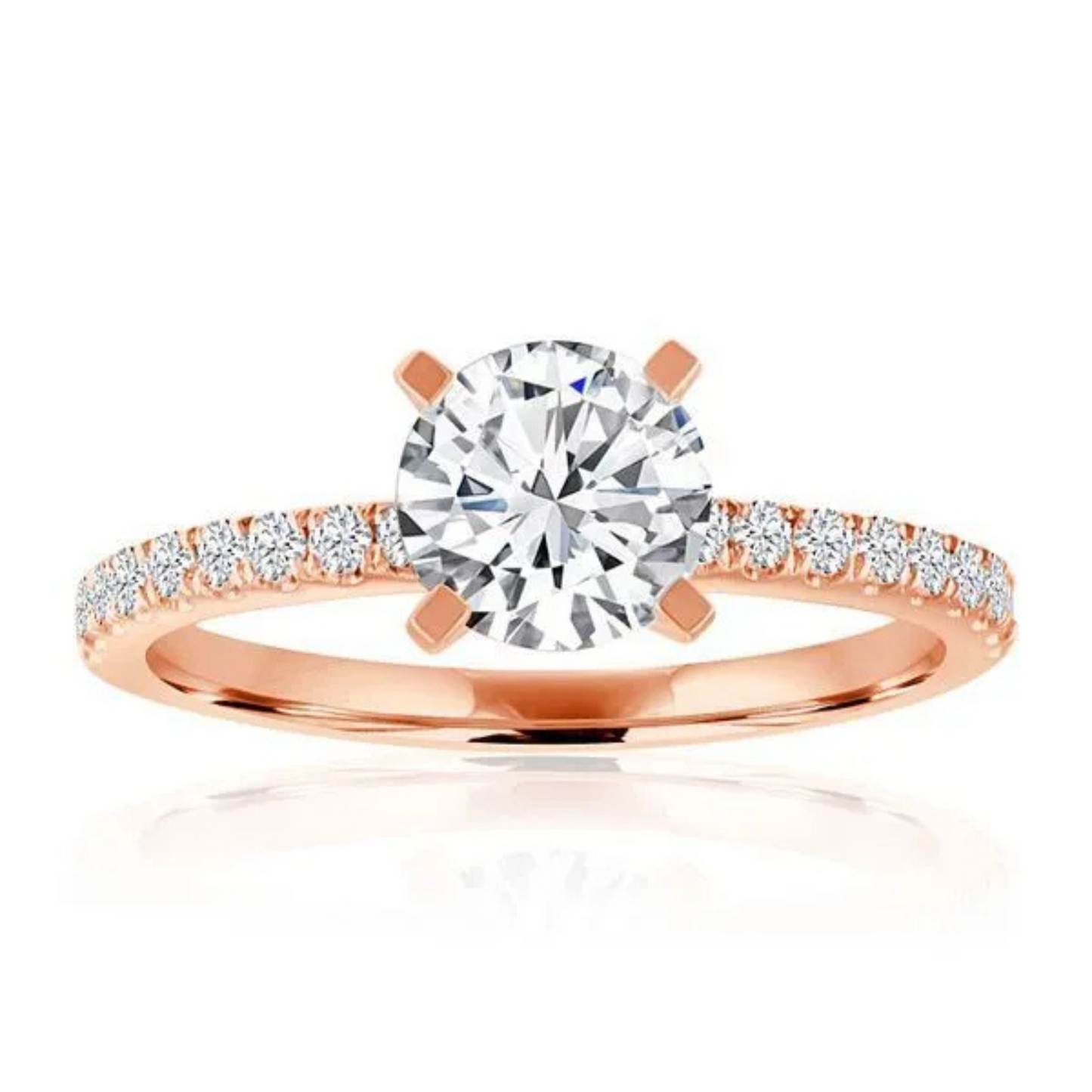 Imagine Bridal 14K White Gold Round Diamond Engagement Ring 0.10ct