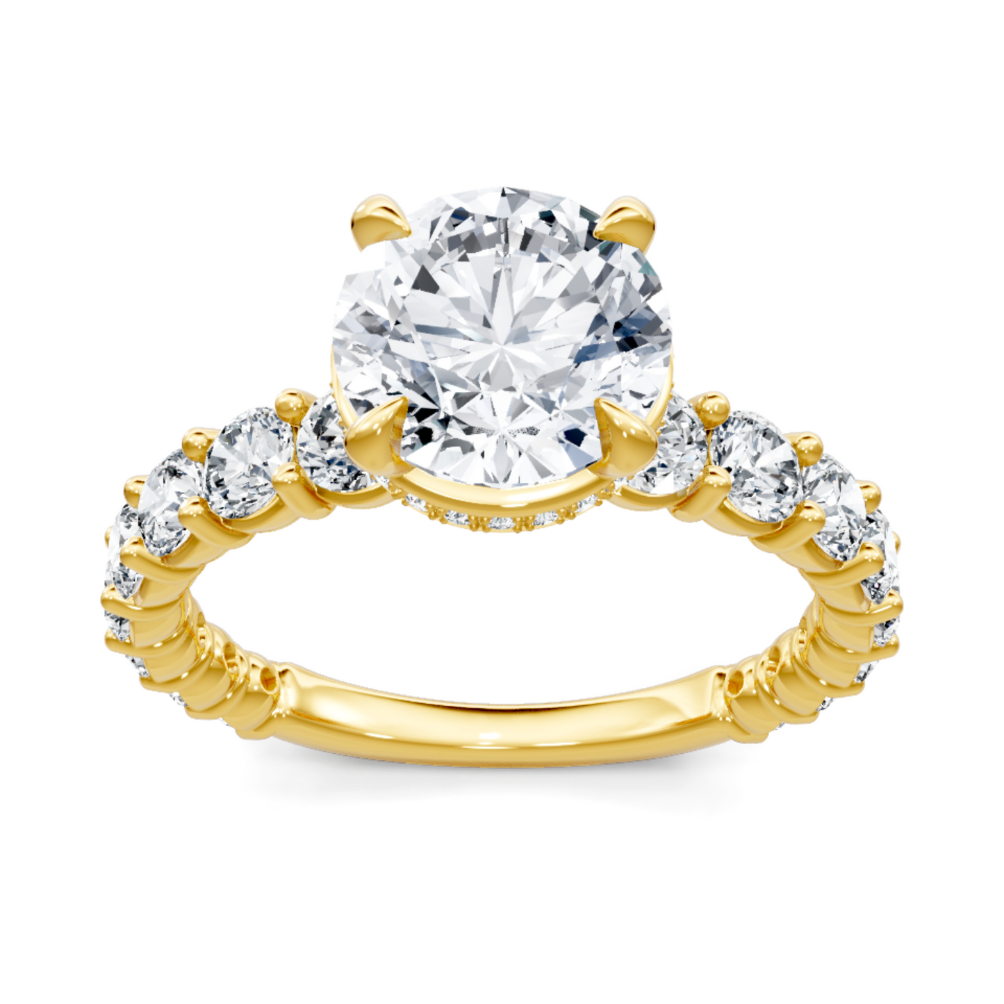 Imagine Bridal 14K Yellow Gold Round Diamond Engagement Ring 1.00ct