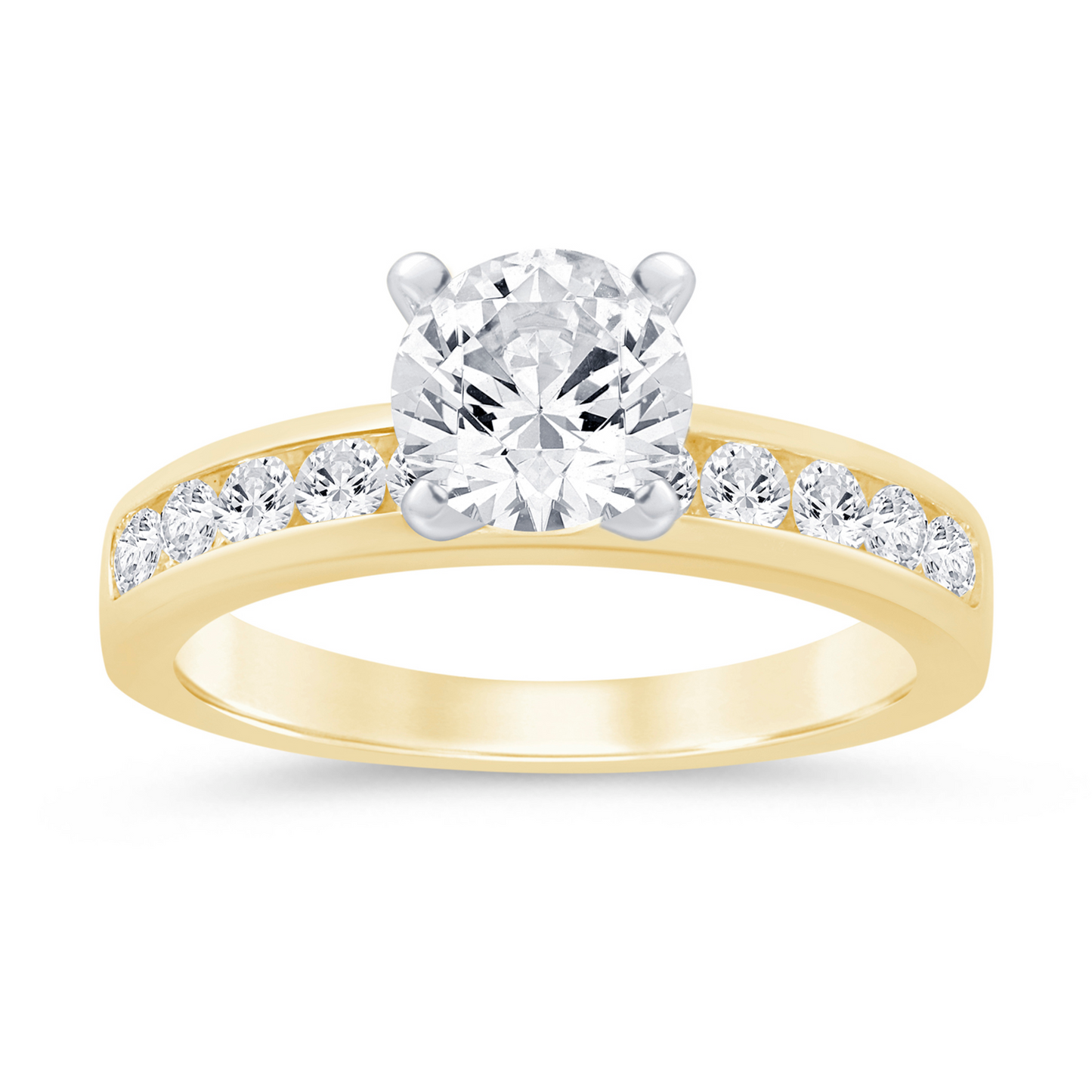 Imagine Bridal 14K Yellow Gold Round Diamond Engagement Ring 0.50ct