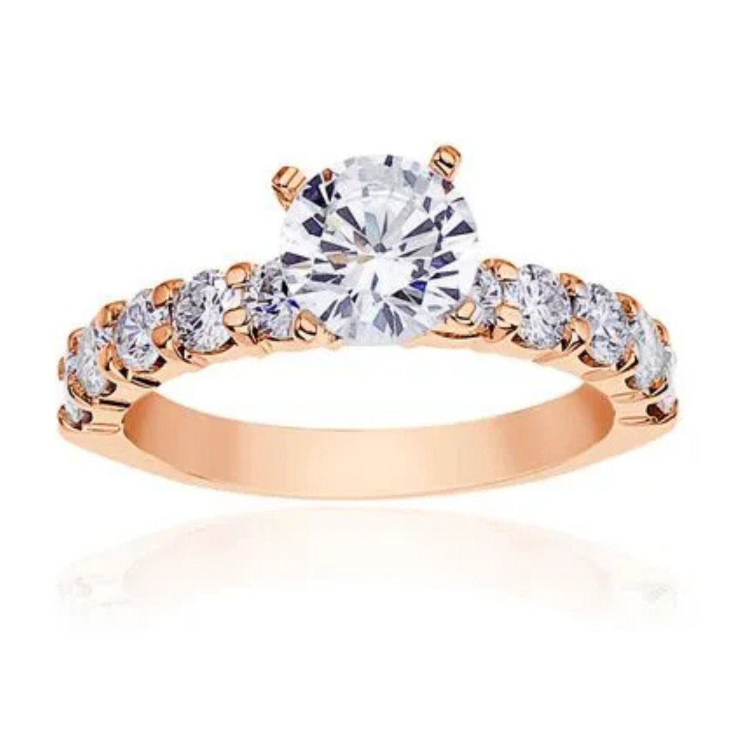 Imagine Bridal 14K Yellow Gold Round Diamond Engagement Ring 0.90 ct