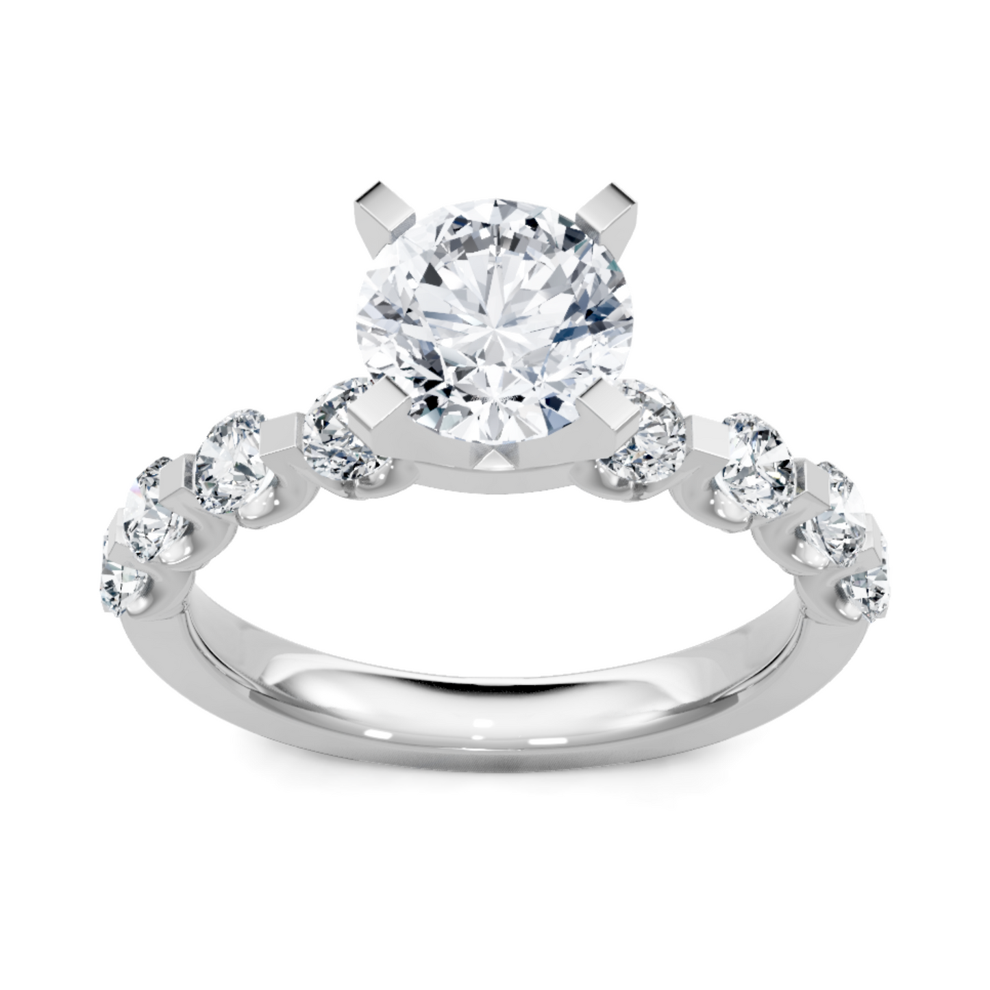 Imagine Bridal 14K White Gold Round Diamond Engagement Ring 1.00ct