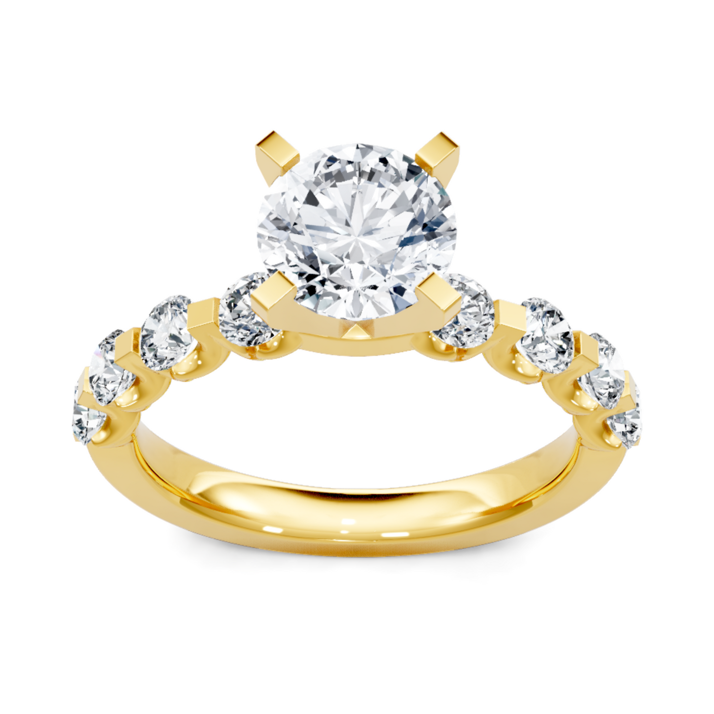 Imagine Bridal 14K Yellow Gold Round Diamond Engagement Ring 0.50ct