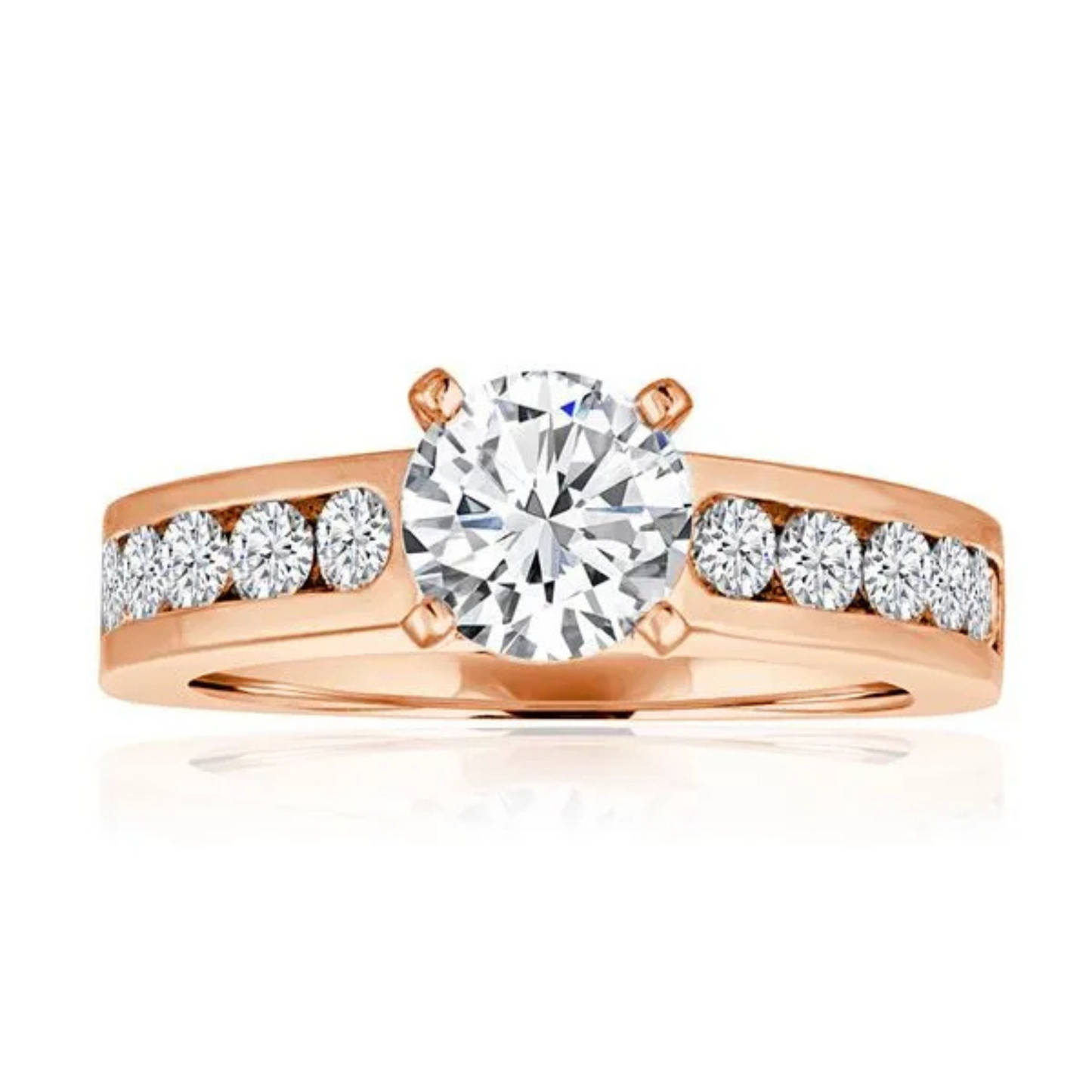 Imagine Bridal 14K Yellow Gold Round Diamond Engagement Ring 0.80ct