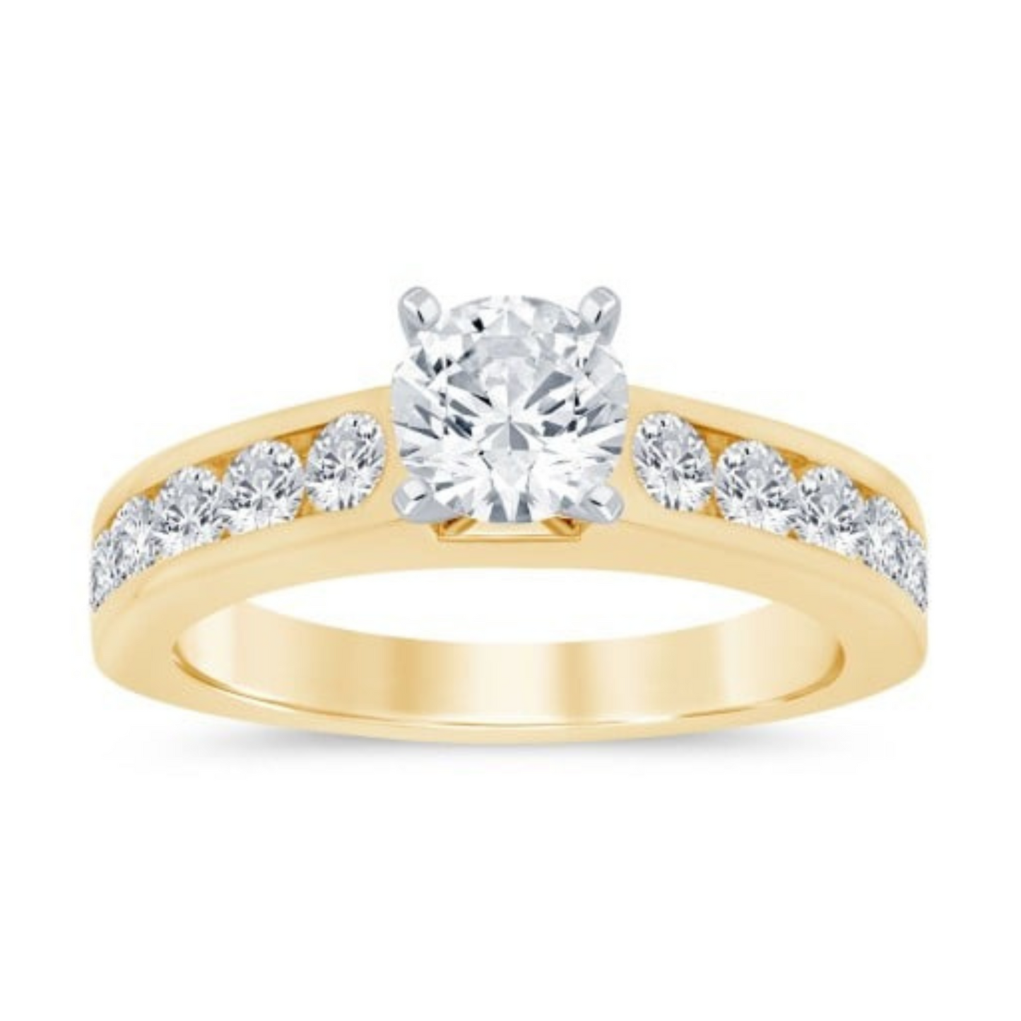 Imagine Bridal 14K Yellow Gold Round Diamond Engagement Ring 0.80ct