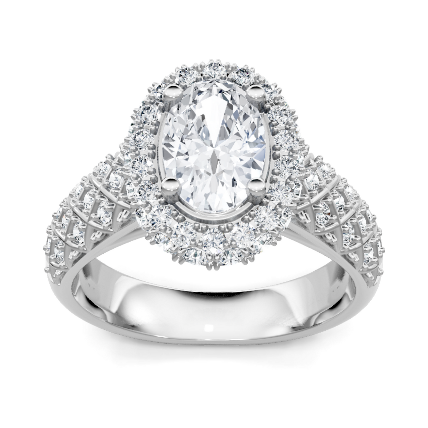 Imagine Bridal 14K White Gold Oval Diamond Engagement Ring 0.80ct