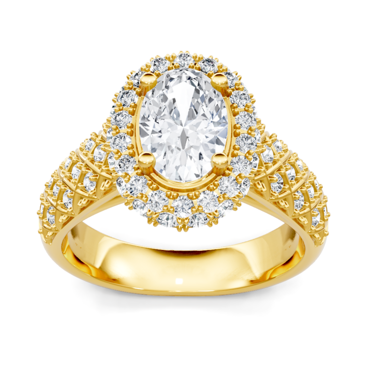 Imagine Bridal 14K Yellow Gold Oval Diamond Engagement Ring 0.80ct