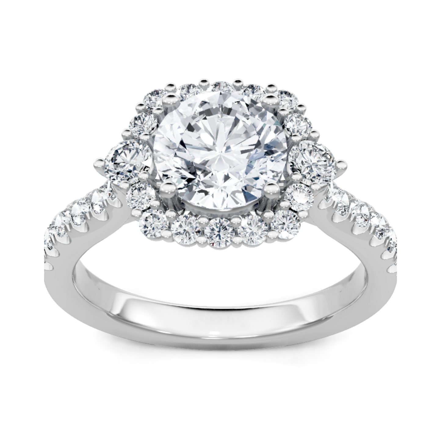 Imagine Bridal 14K White Gold Cushion Diamond Engagement Ring 0.17ct
