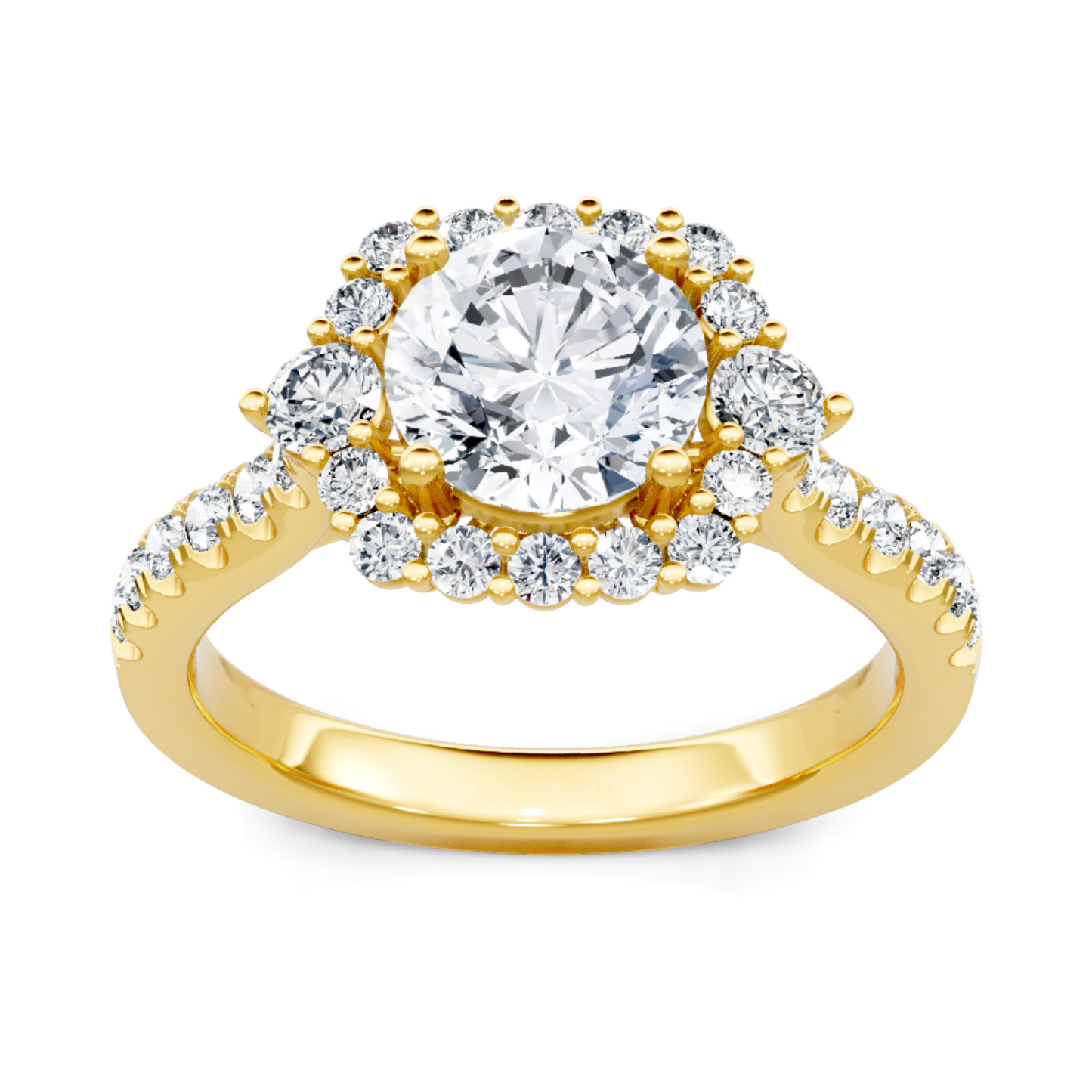 Imagine Bridal 14K Yellow Gold Cushion Diamond Engagement Ring 0.17ct