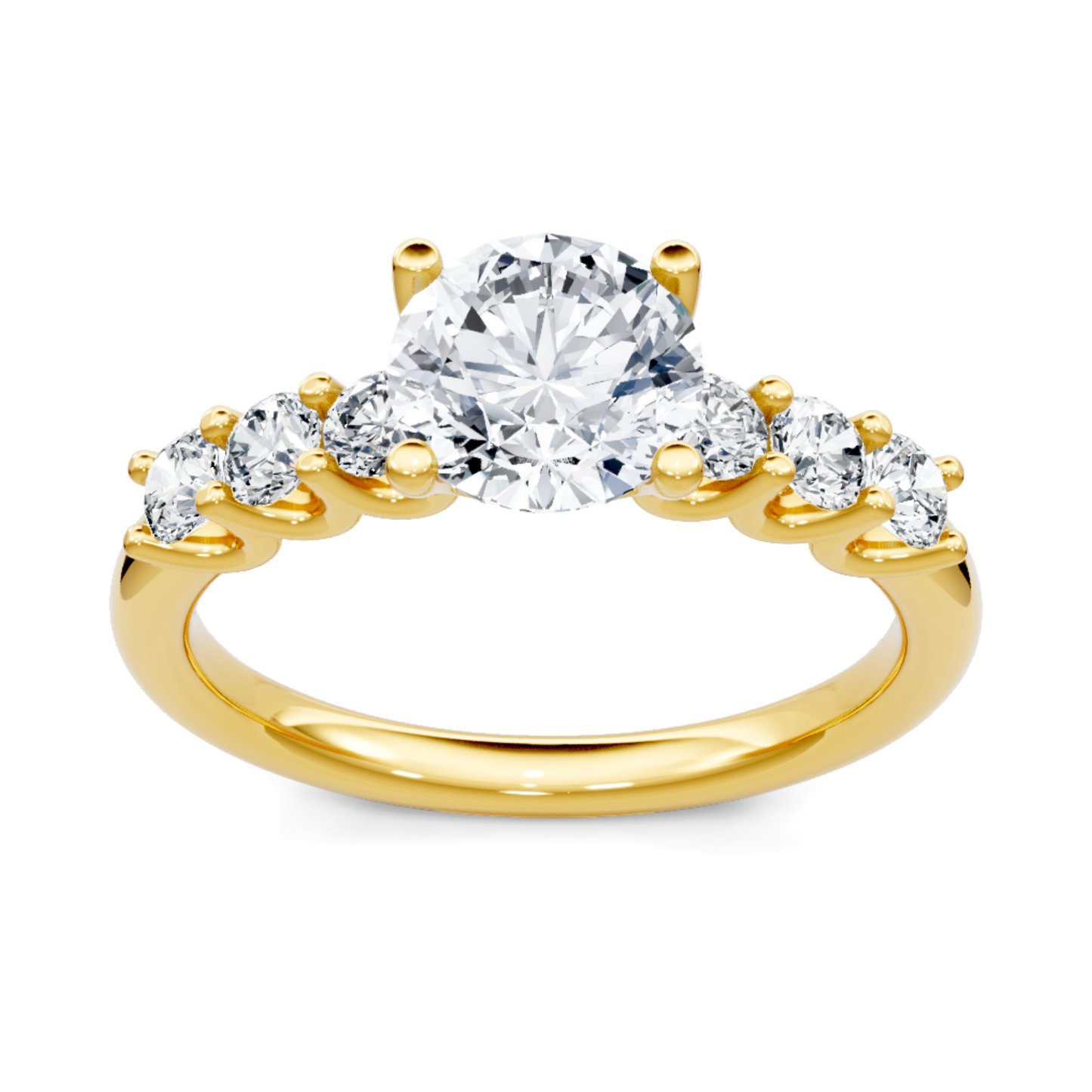 Imagine Bridal 14K Yellow Gold Round Diamond Engagement Ring 0.40ct