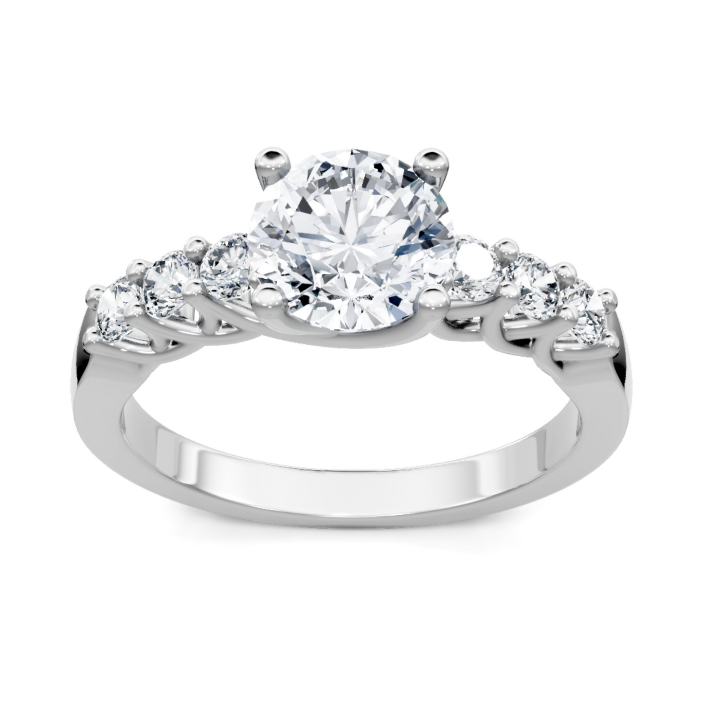 Imagine Bridal 14K White Gold Round Diamond Engagement Ring 0.80ct