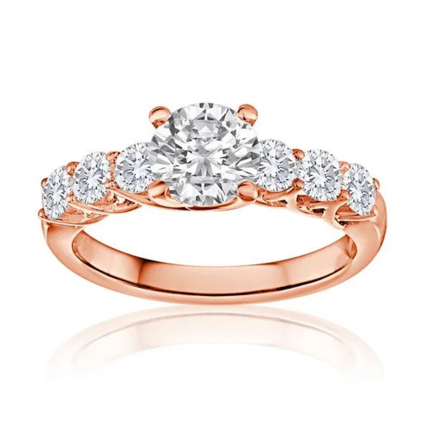 Imagine Bridal 14K White Gold Round Diamond Engagement Ring 0.80ct