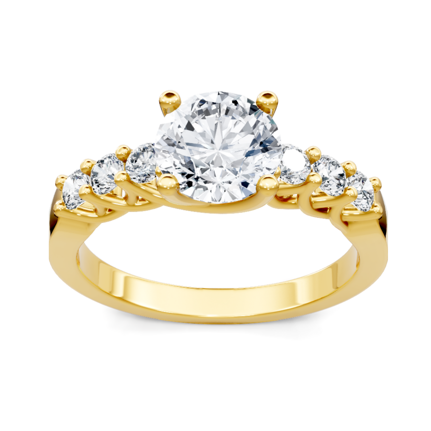 Imagine Bridal 14K Yellow Gold Round Diamond Engagement Ring 0.80ct