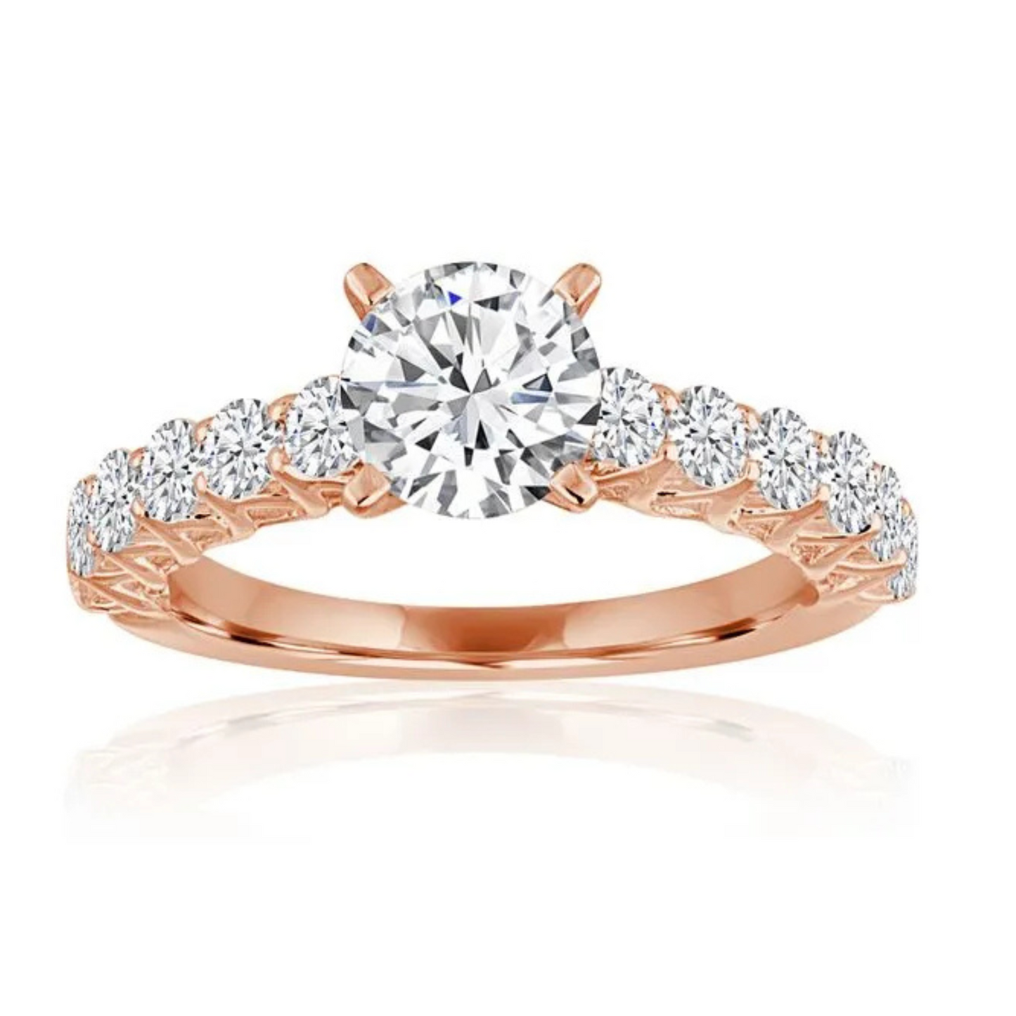 Imagine Bridal 14K Yellow Gold Round Diamond Engagement Ring 0.50ct