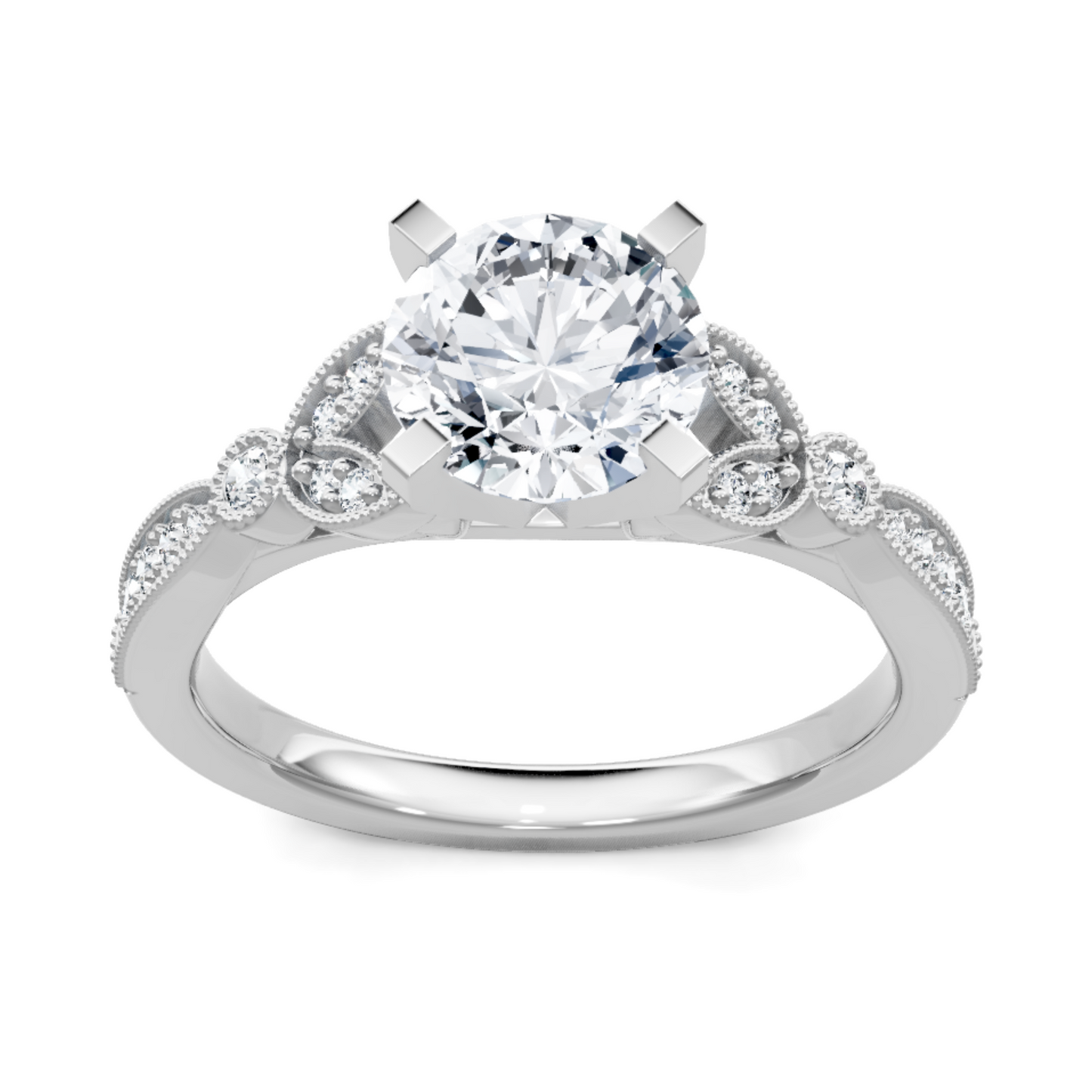 Imagine Bridal 14K White Gold Round Diamond Engagement Ring 0.20ct