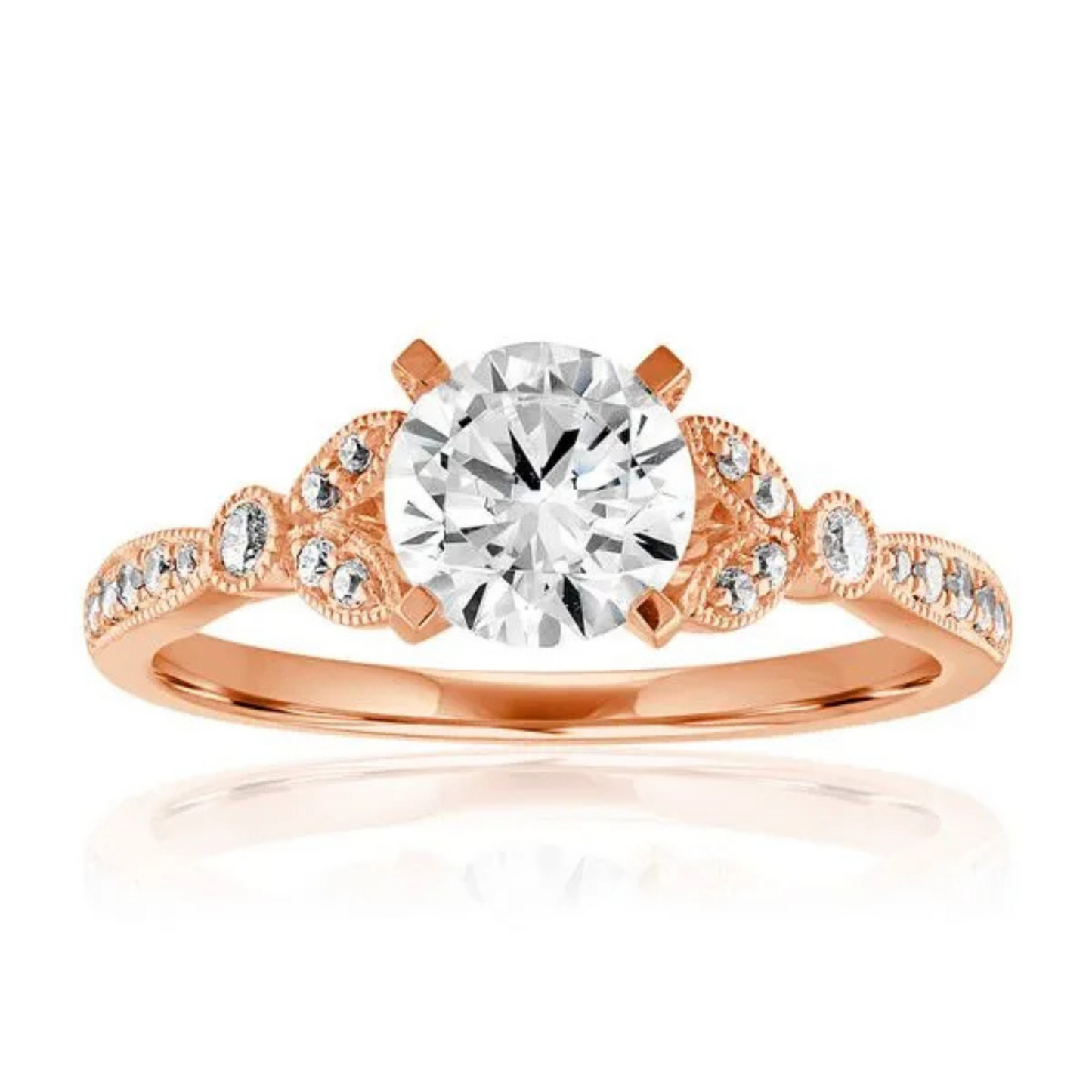 Imagine Bridal 14K Yellow Gold Round Diamond Engagement Ring 0.20ct