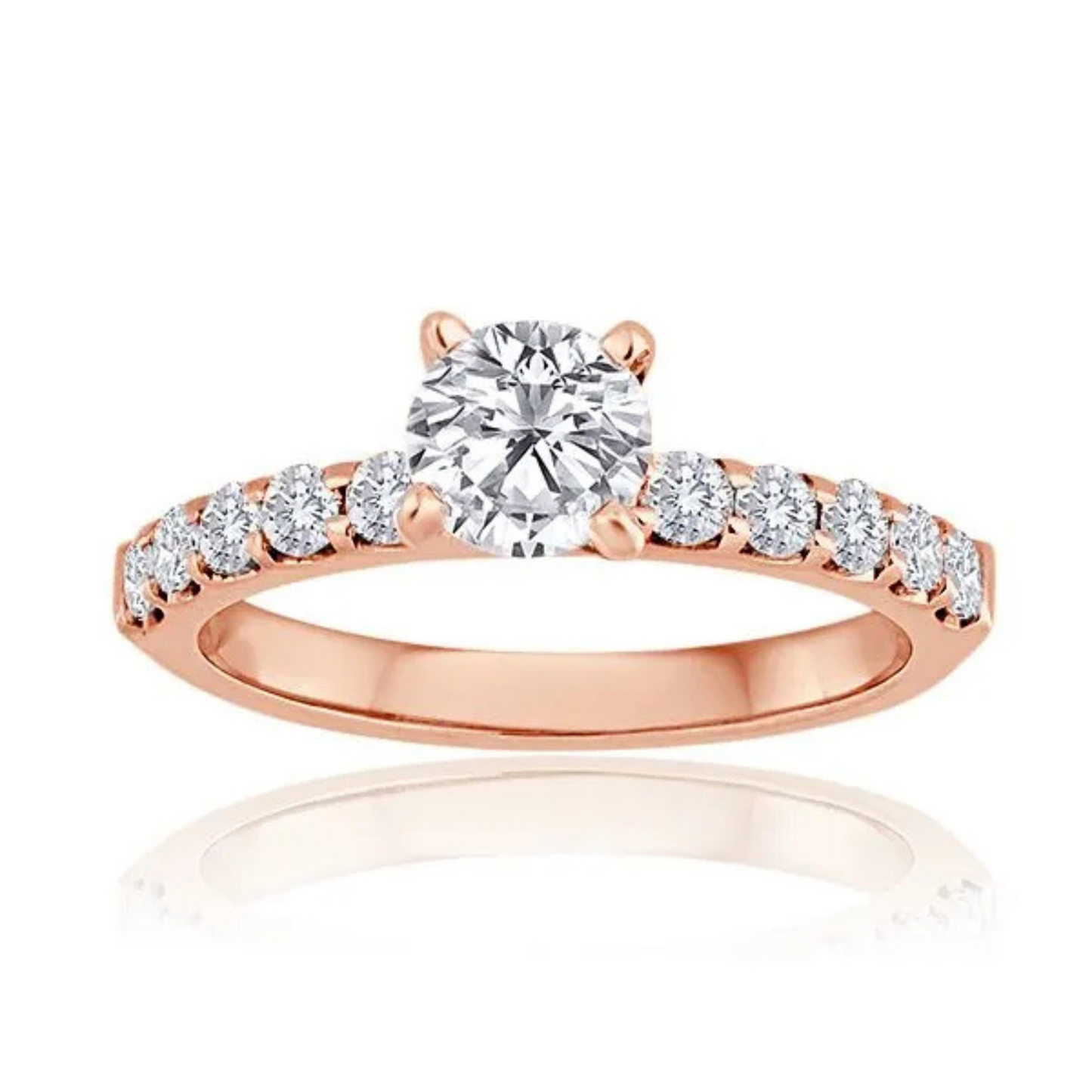 Imagine Bridal 14K White Gold Round Diamond Engagement Ring 0.40ct