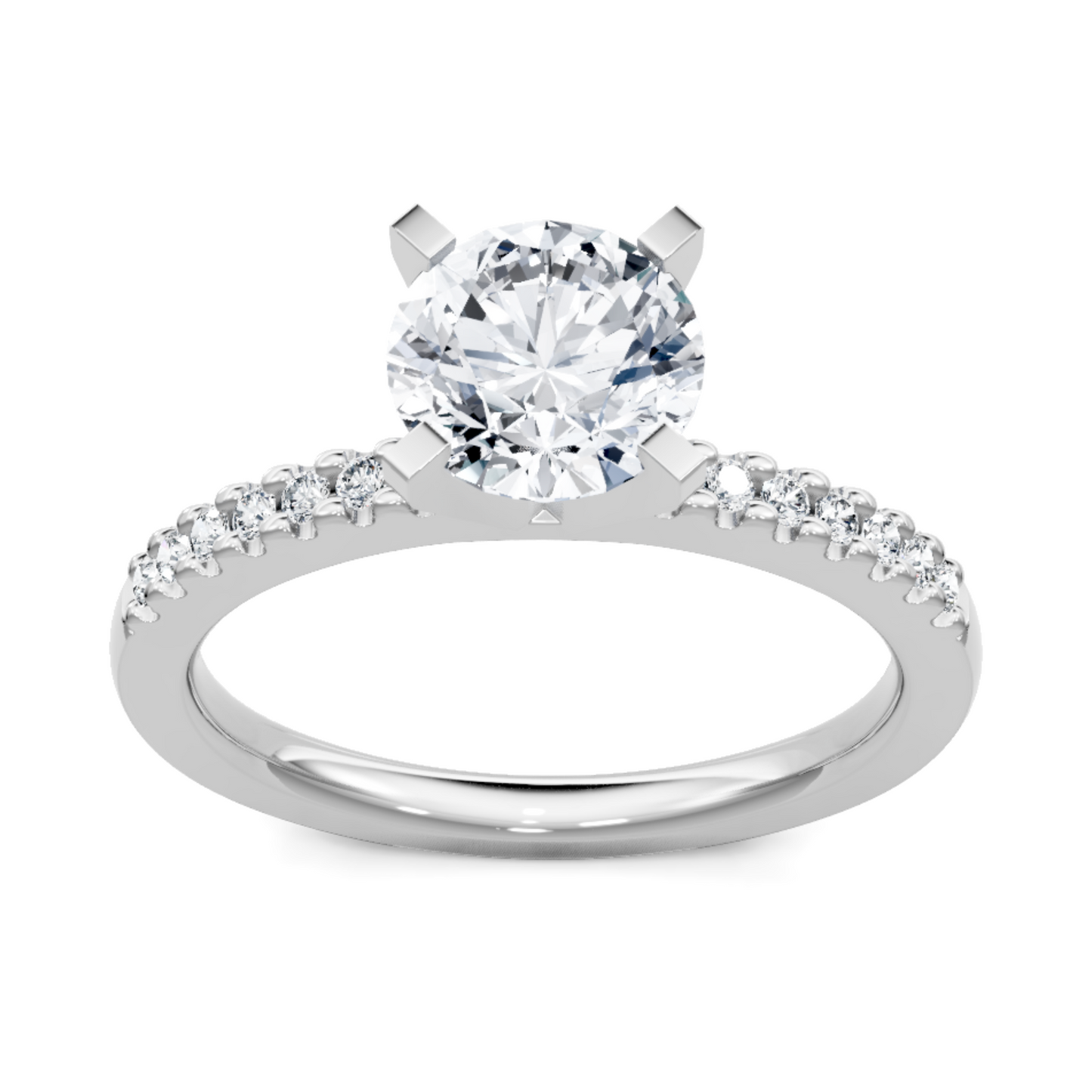 Imagine Bridal 14K White Gold Round Diamond Engagement Ring 0.38ct