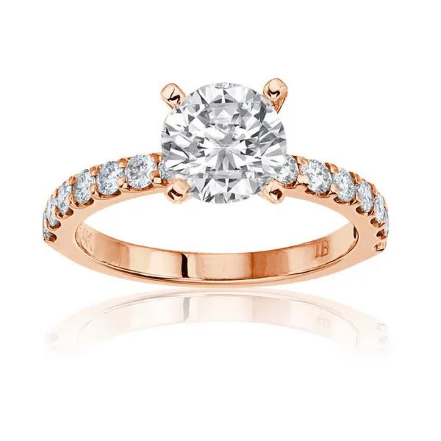 Imagine Bridal 14K White Gold Round Diamond Engagement Ring 0.38ct