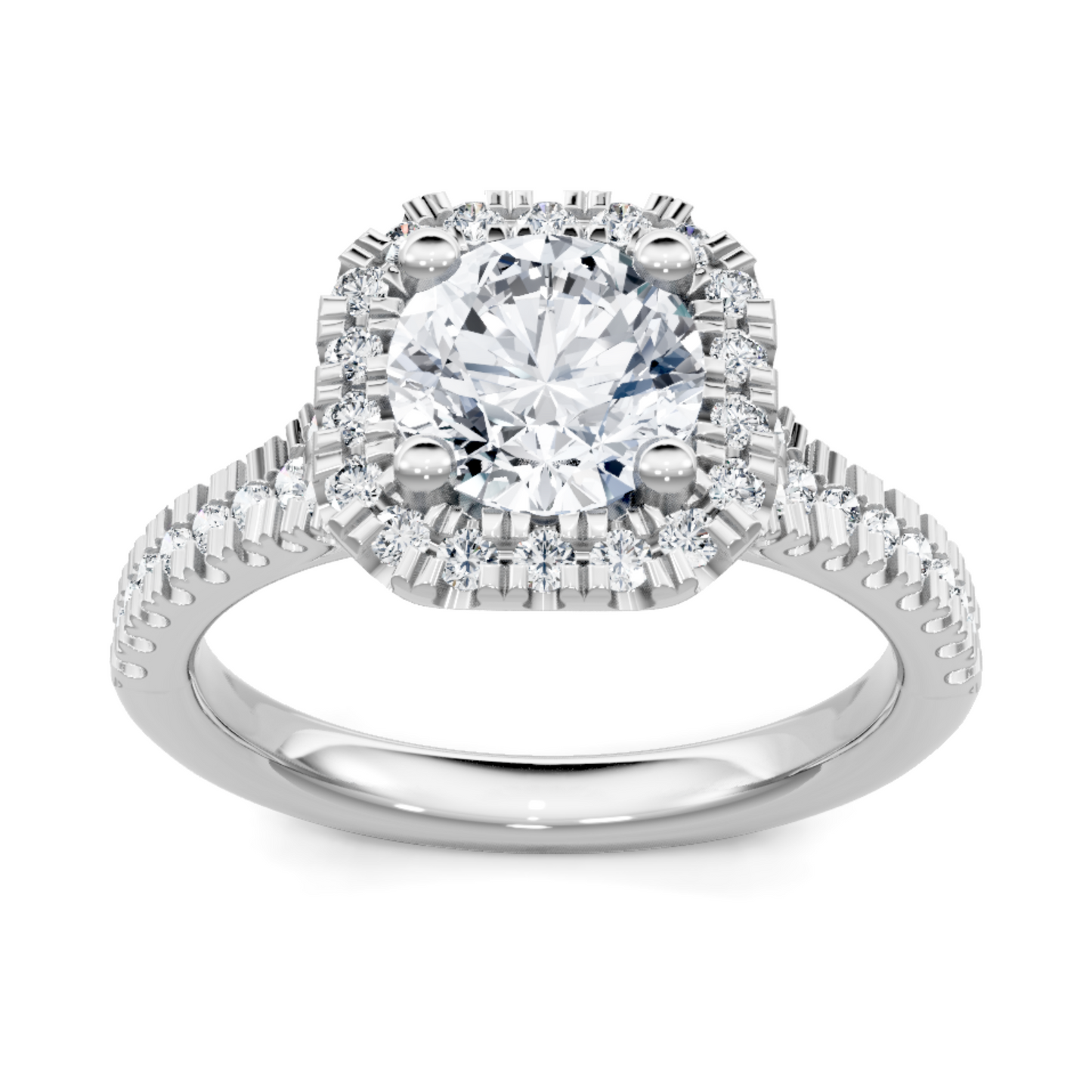 Imagine Bridal 14K White Gold Round Diamond Engagement Ring 0.40ct