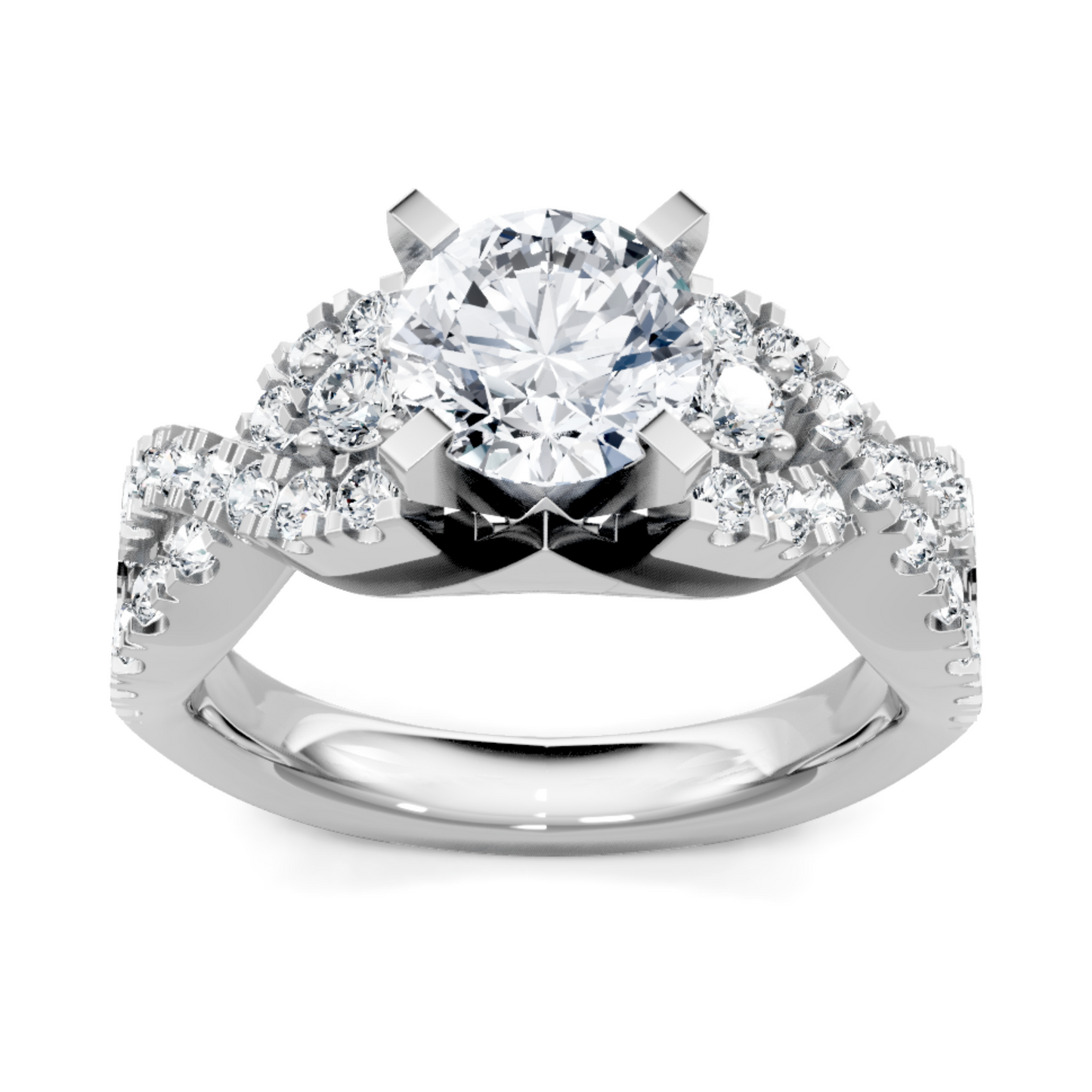 Imagine Bridal 14K White Gold Round Diamond Engagement Ring 0.67ct