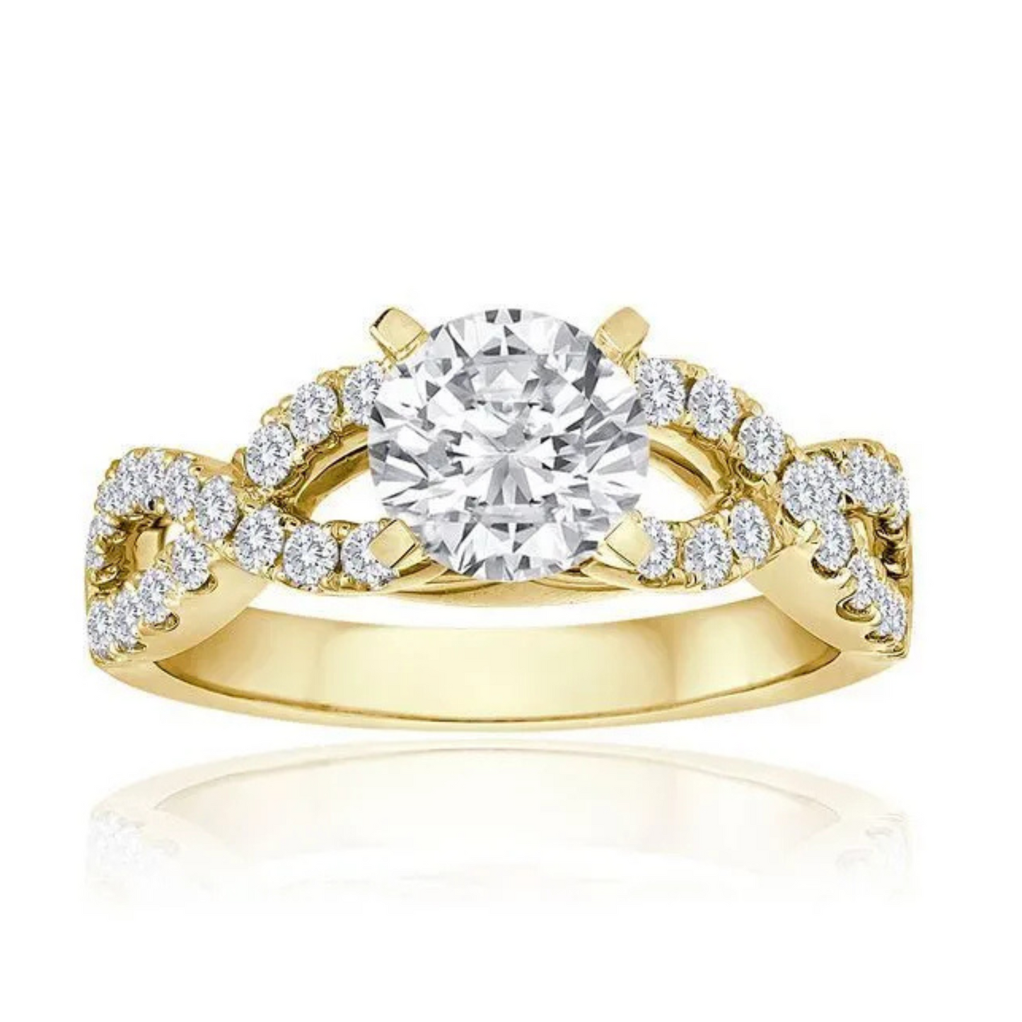 Imagine Bridal 14K White Gold Round Diamond Engagement Ring 0.67ct