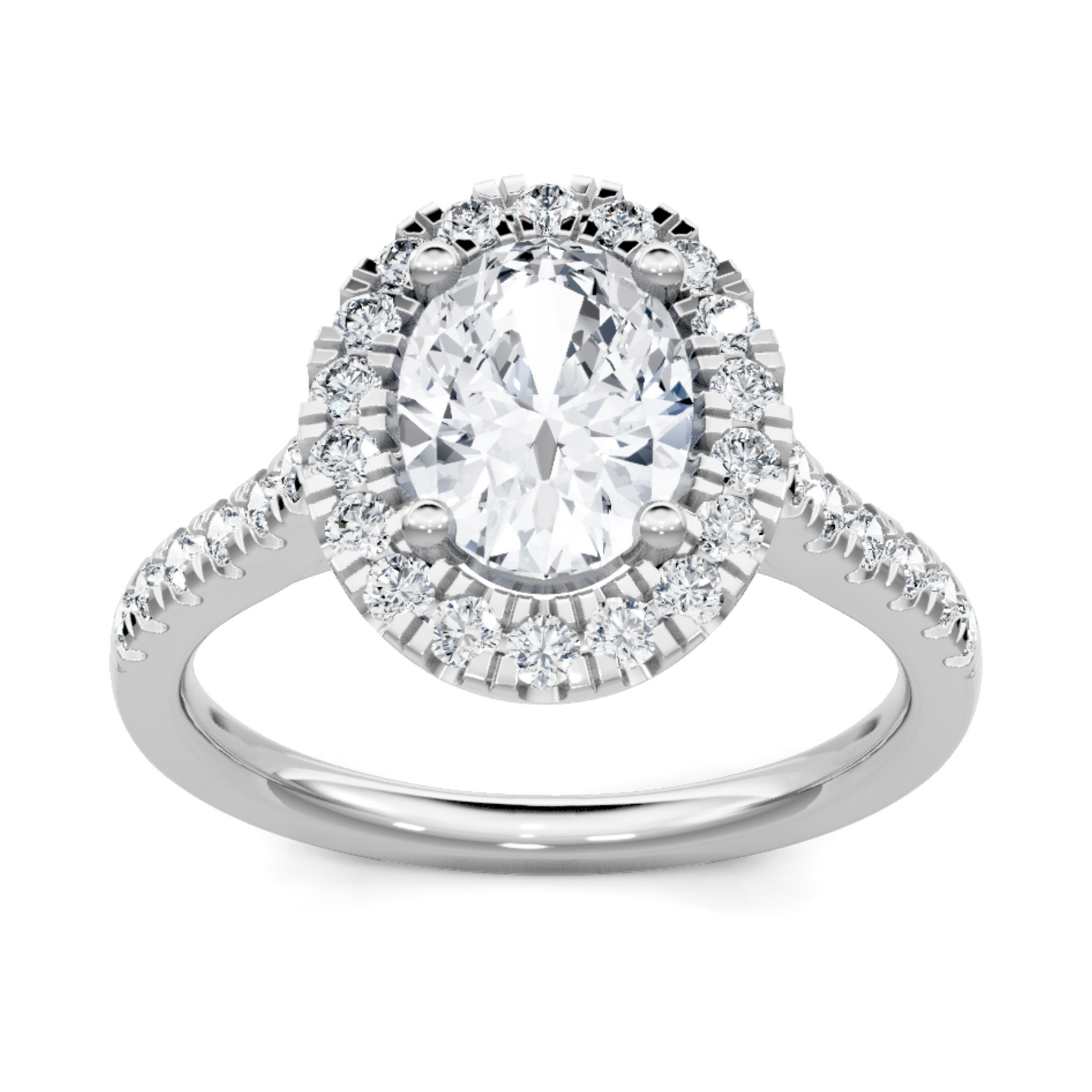 Imagine Bridal 14K White Gold Oval Diamond Engagement Ring 0.50ct