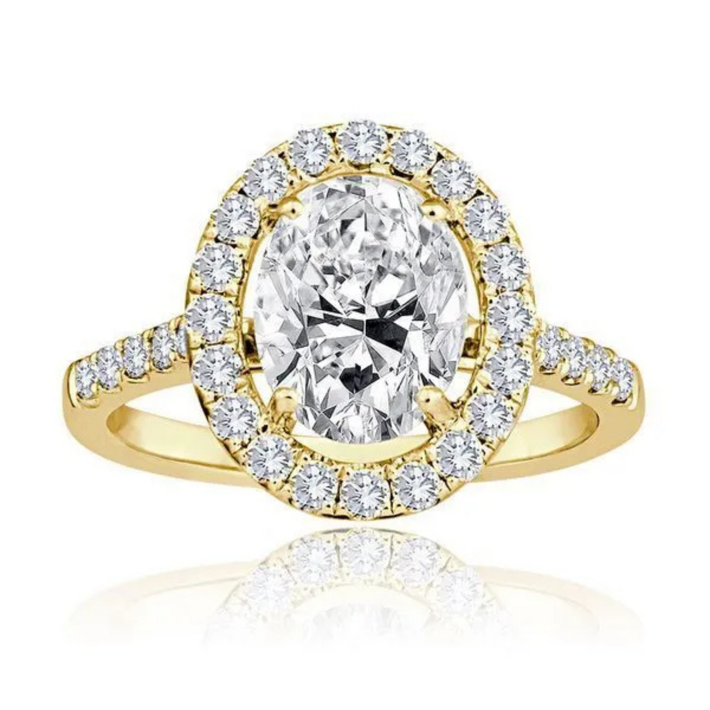 Imagine Bridal 14K White Gold Oval Diamond Engagement Ring 0.50ct